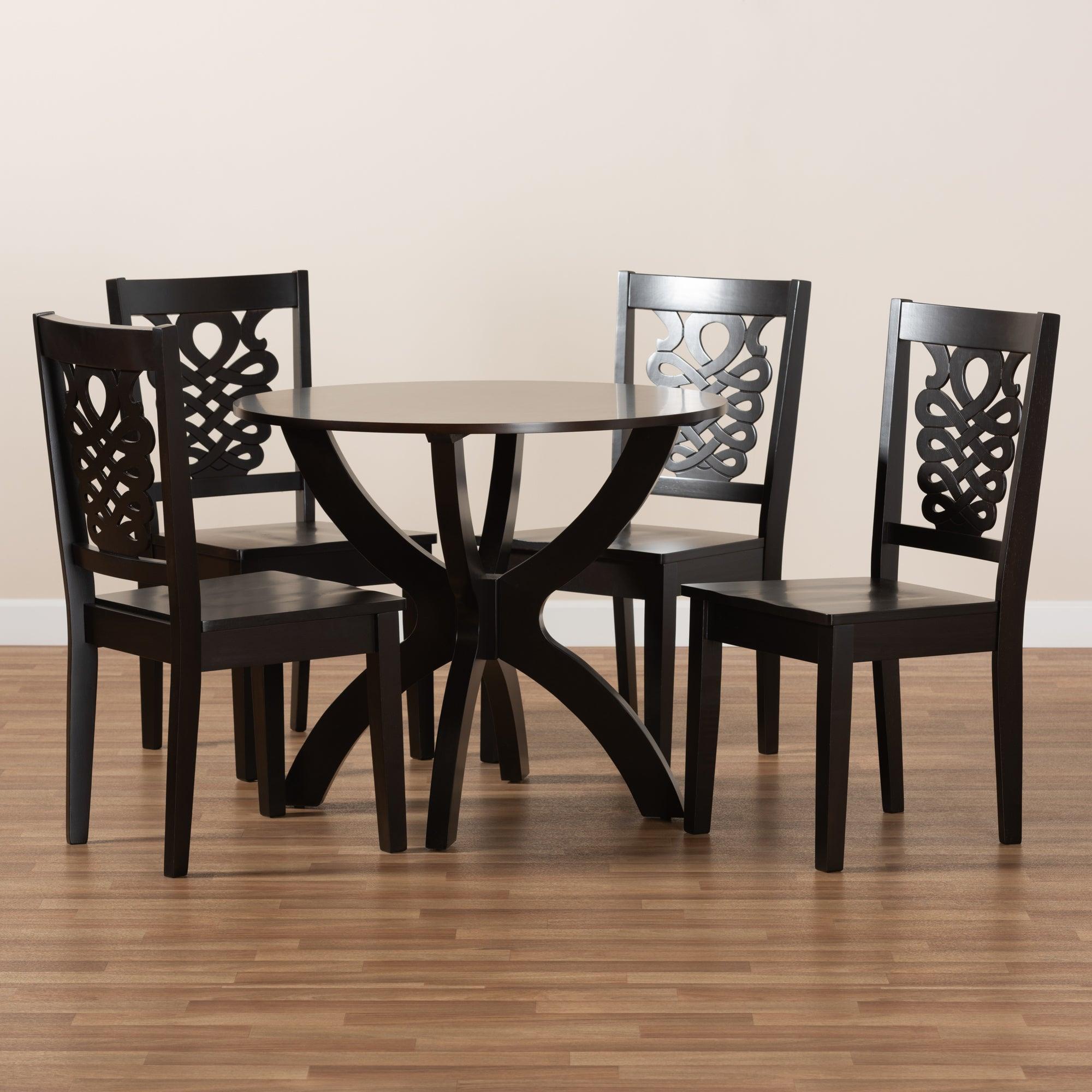Wanda Modern and Contemporary Transitional Finished Wood 5-Piece Dining Set