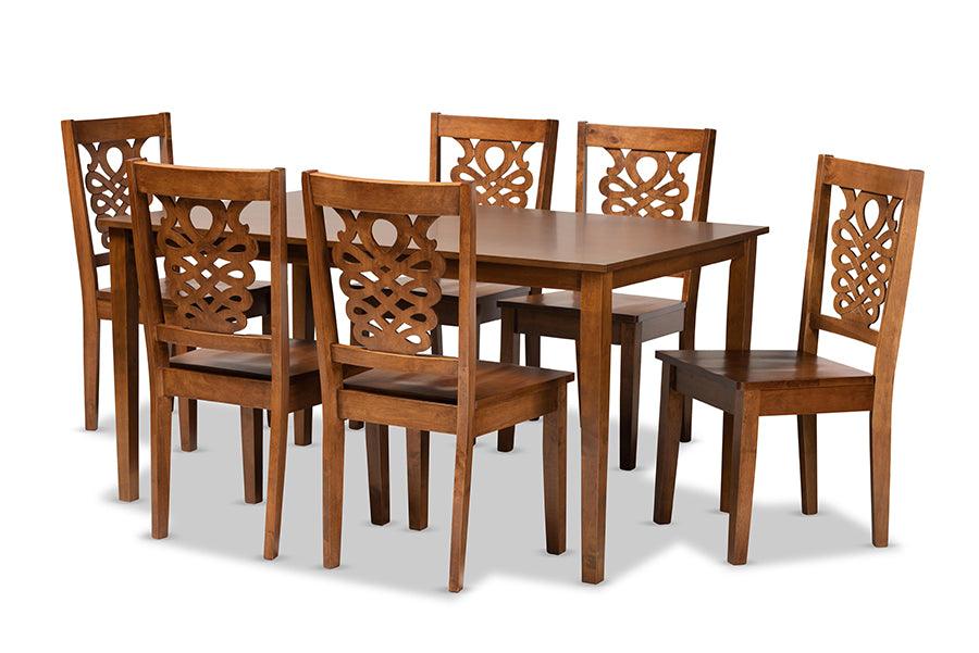 Luisa Modern and Contemporary Transitional Finished Wood 7-Piece Dining Set