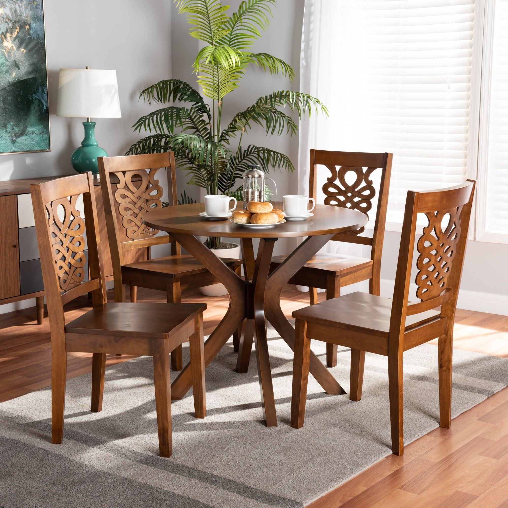 Liese Modern and Contemporary Transitional Finished Wood 5-Piece Dining Set