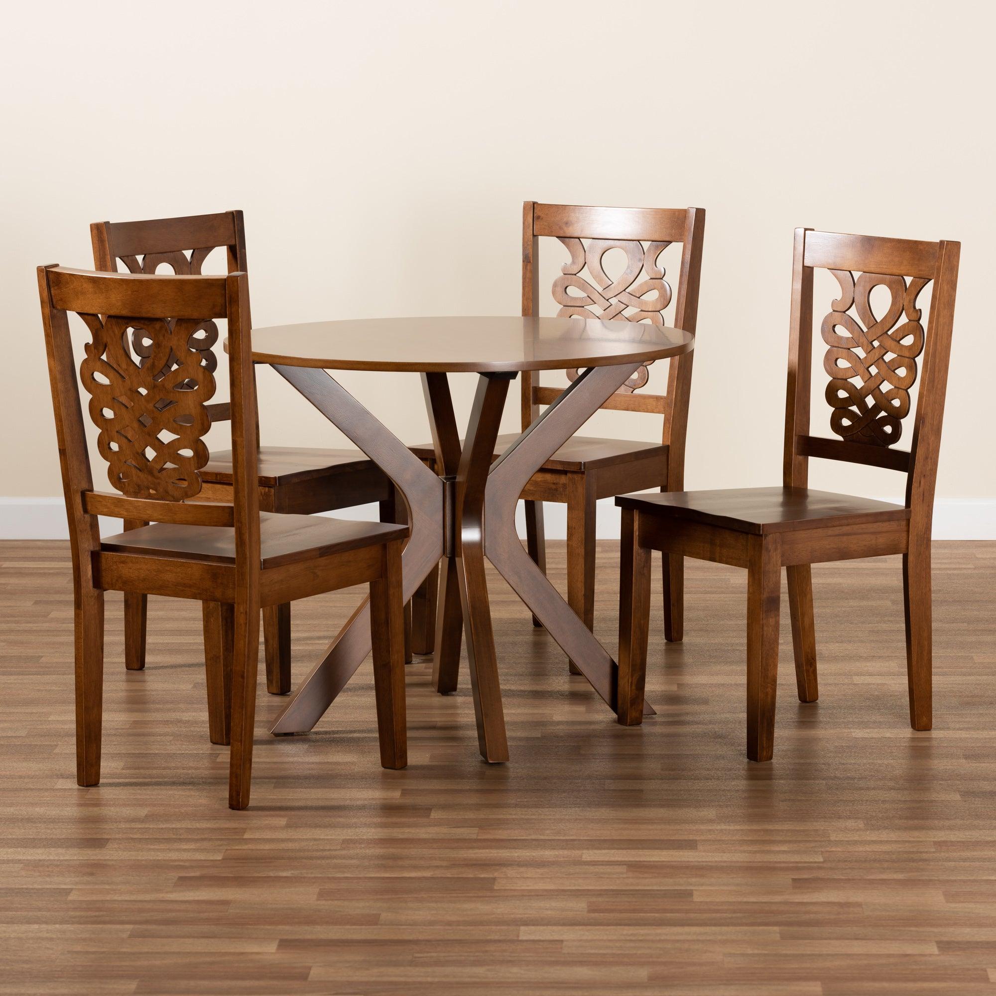 Liese Modern and Contemporary Transitional Finished Wood 5-Piece Dining Set