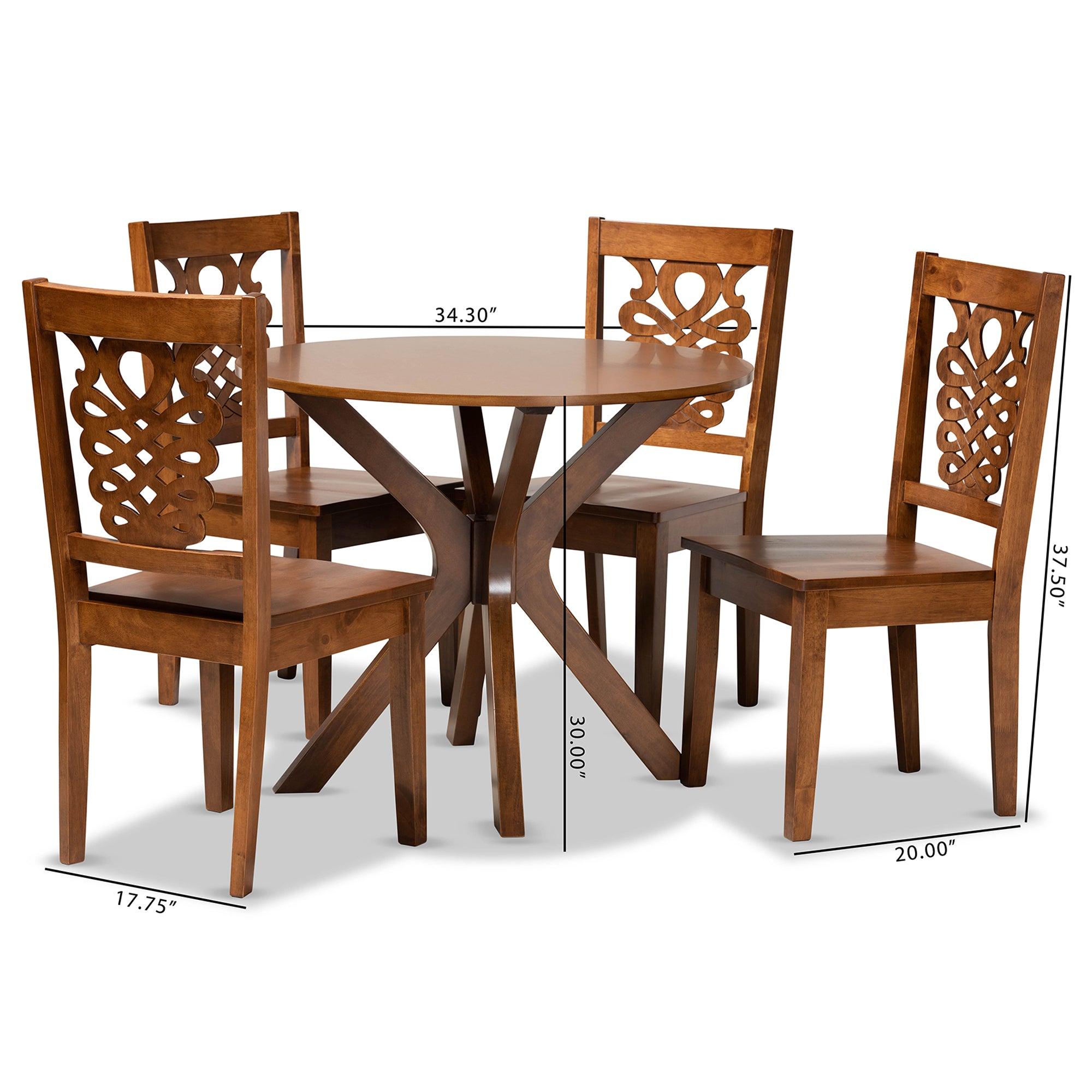 Liese Modern and Contemporary Transitional Finished Wood 5-Piece Dining Set