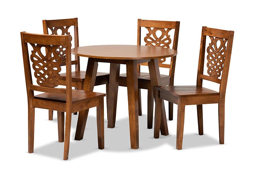 Mina Modern and Contemporary Transitional Finished Wood 5-Piece Dining Set