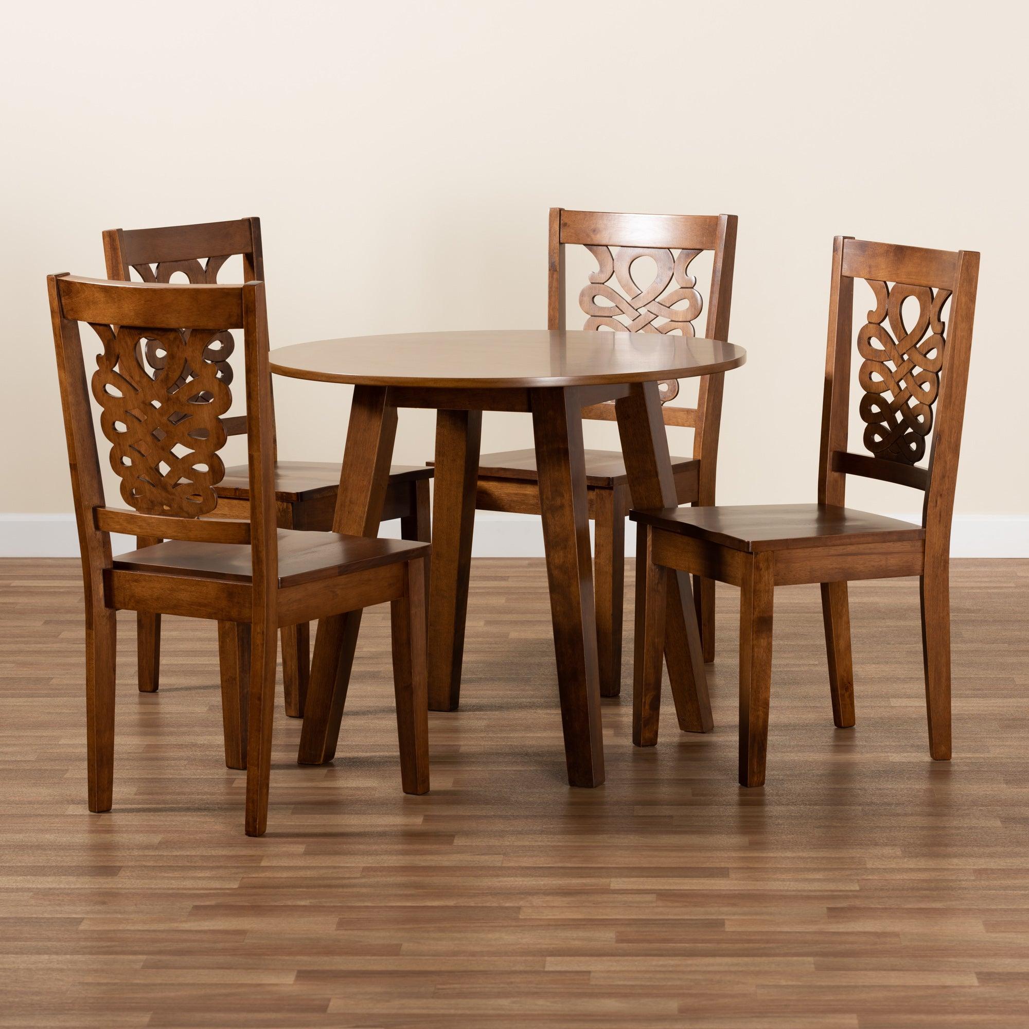 Mina Modern and Contemporary Transitional Finished Wood 5-Piece Dining Set