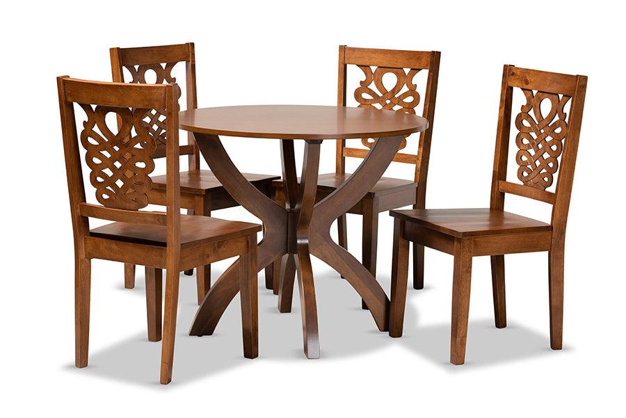 Wanda Modern and Contemporary Transitional Finished Wood 5-Piece Dining Set