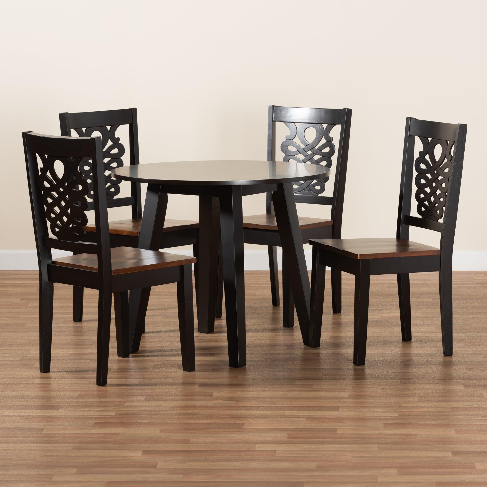 Mina Modern and Contemporary Transitional Two-Tone and Finished Wood 5-Piece Dining Set