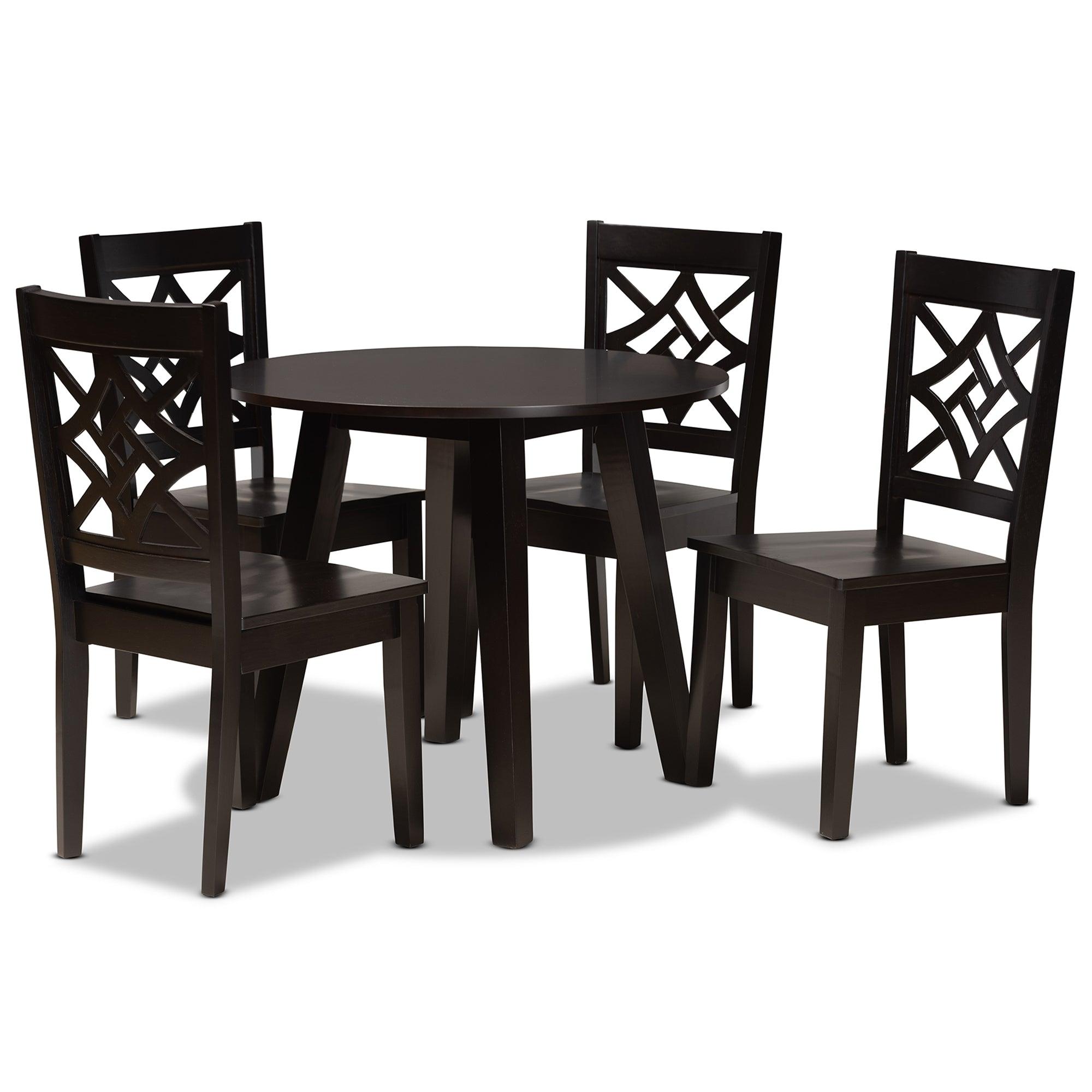 Rava Modern and Contemporary Finished Wood 5-Piece Dining Set