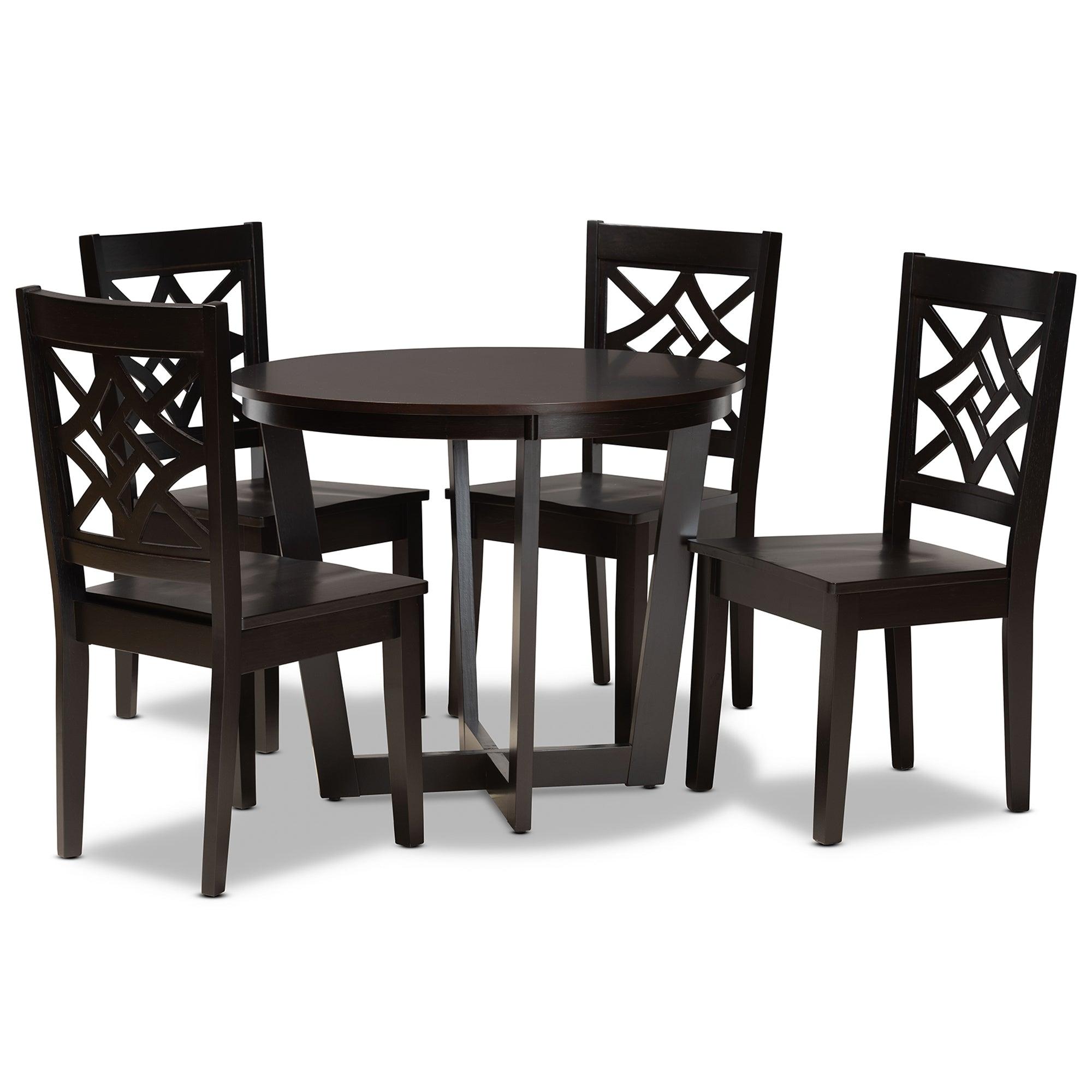 Brava Modern and Contemporary Finished Wood 5-Piece Dining Set