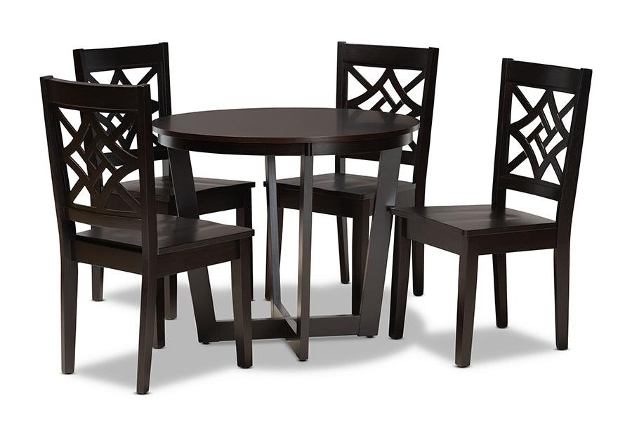 Brava Modern and Contemporary Finished Wood 5-Piece Dining Set