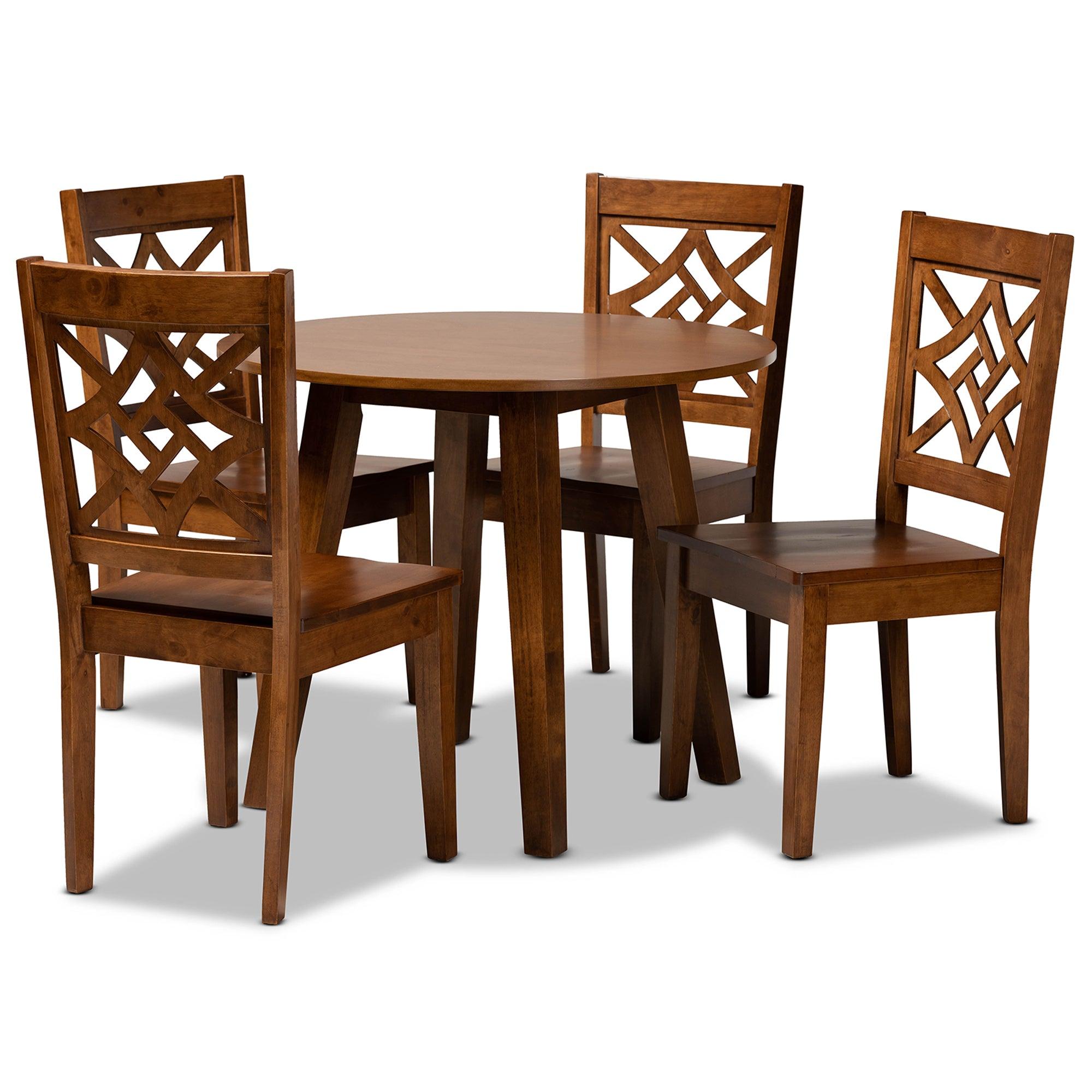 Rava Modern and Contemporary Finished Wood 5-Piece Dining Set