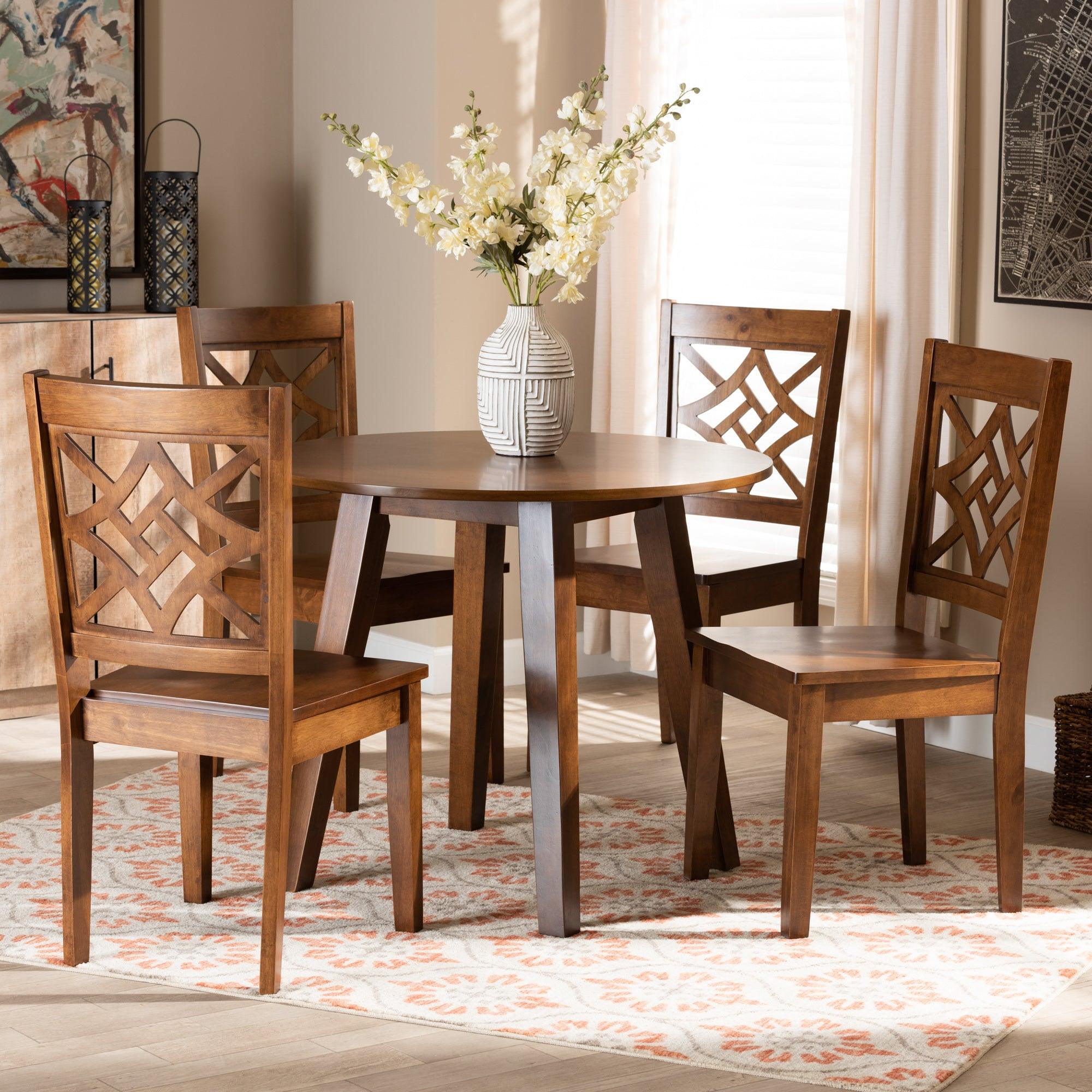 Rava Modern and Contemporary Finished Wood 5-Piece Dining Set
