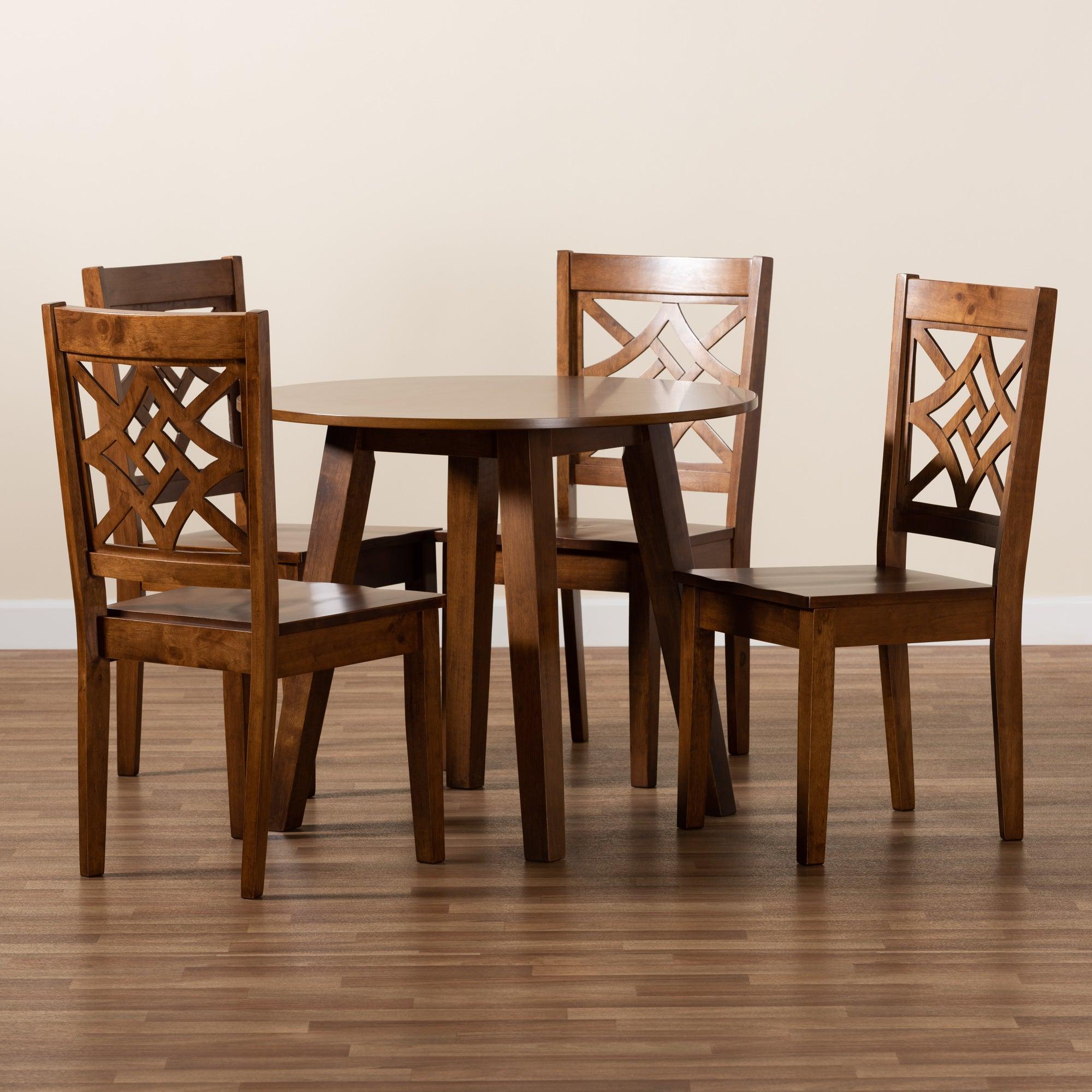 Rava Modern and Contemporary Finished Wood 5-Piece Dining Set