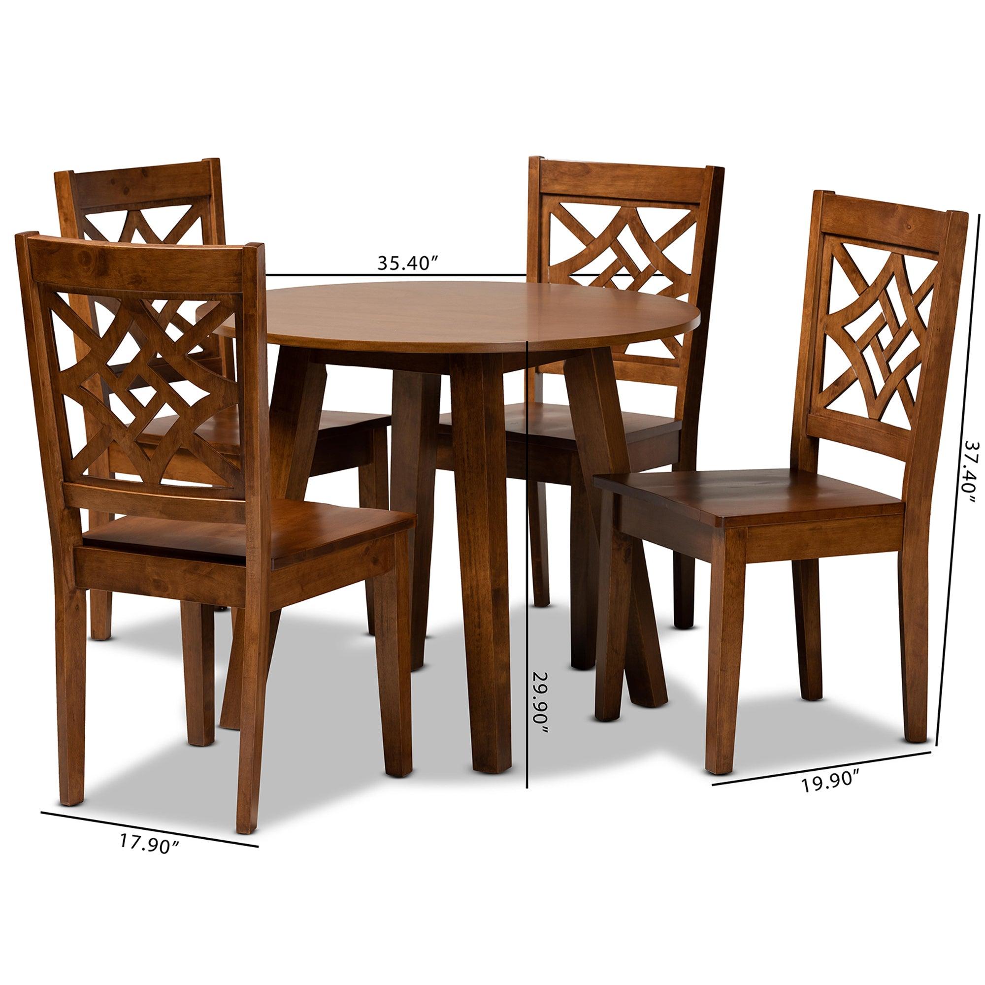 Rava Modern and Contemporary Finished Wood 5-Piece Dining Set