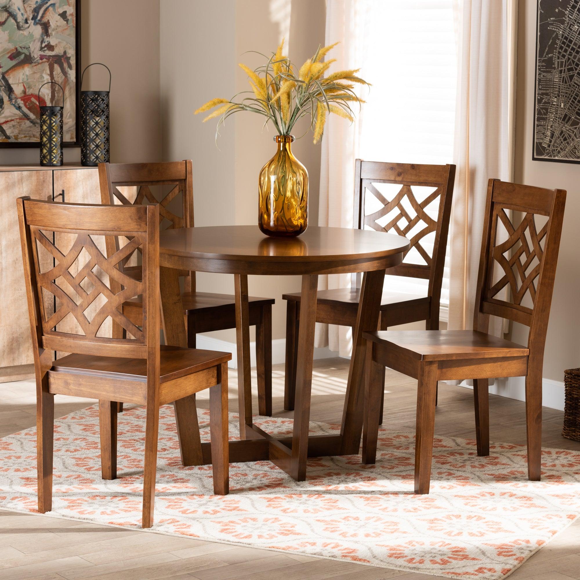 Brava Modern and Contemporary Finished Wood 5-Piece Dining Set