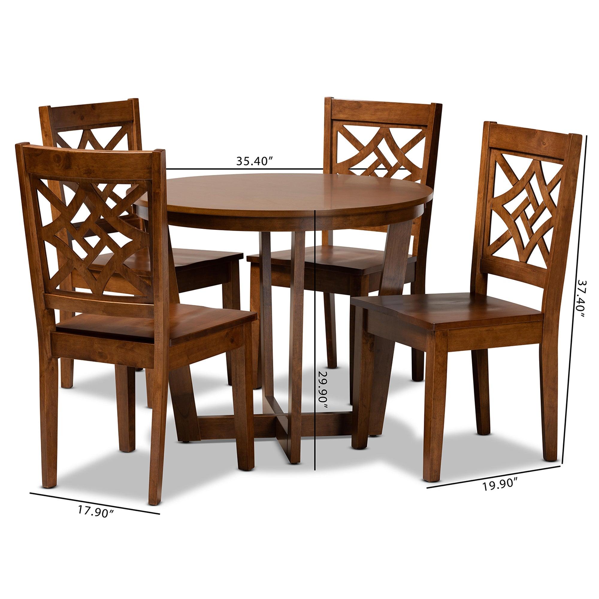 Brava Modern and Contemporary Finished Wood 5-Piece Dining Set