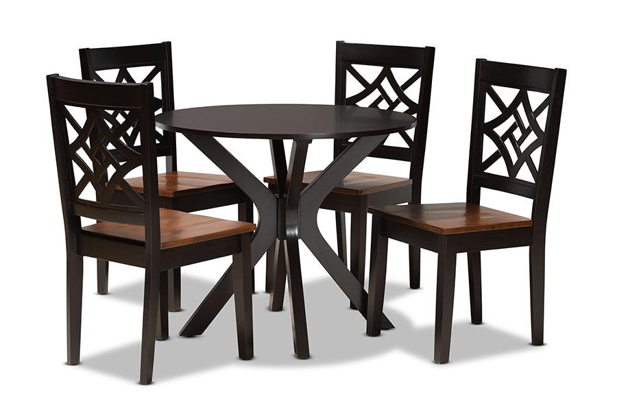 Miela Modern and Contemporary Two-Tone and Finished Wood 5-Piece Dining Set