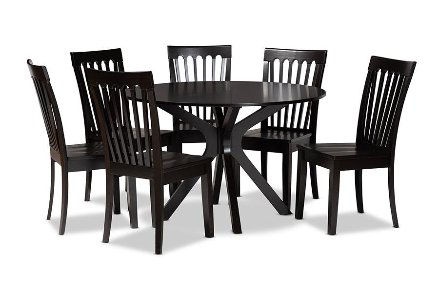 Zora Modern and Contemporary Finished Wood 7-Piece Dining Set