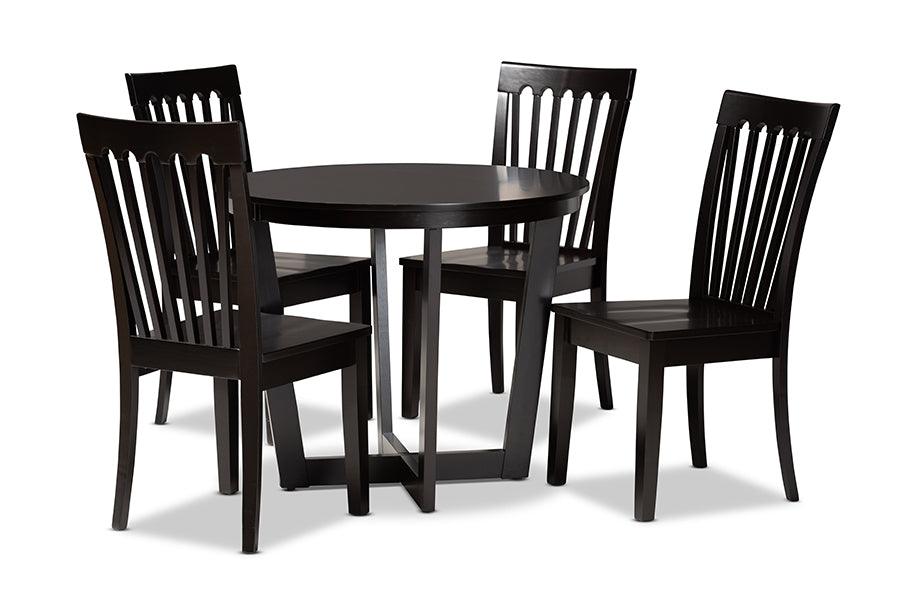 Sasa Modern and Contemporary Finished Wood 5-Piece Dining Set