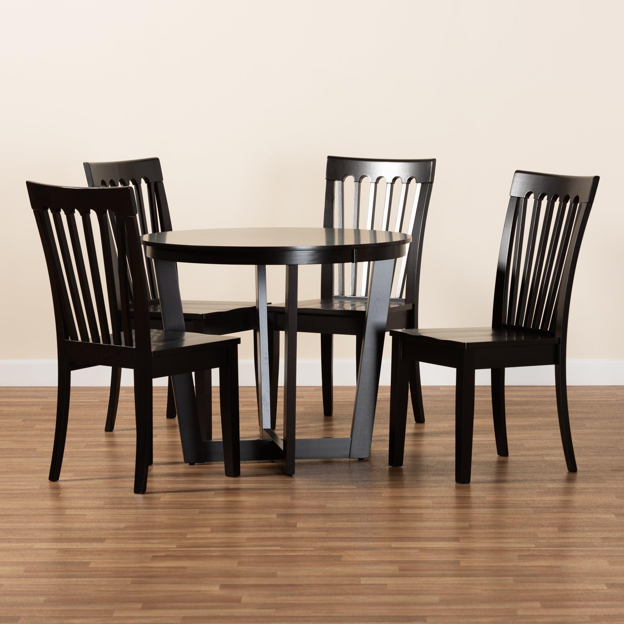 Sasa Modern and Contemporary Finished Wood 5-Piece Dining Set
