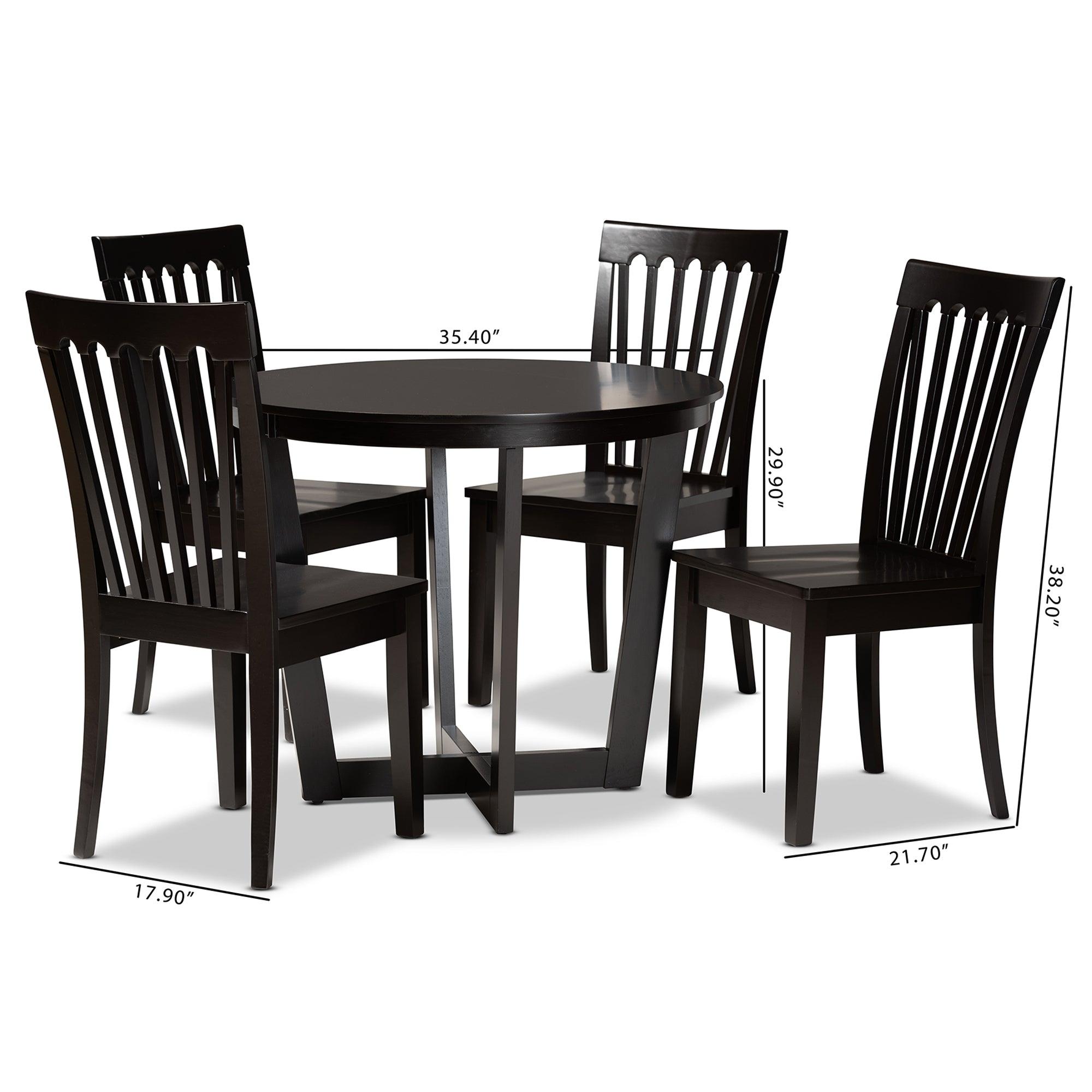Sasa Modern and Contemporary Finished Wood 5-Piece Dining Set