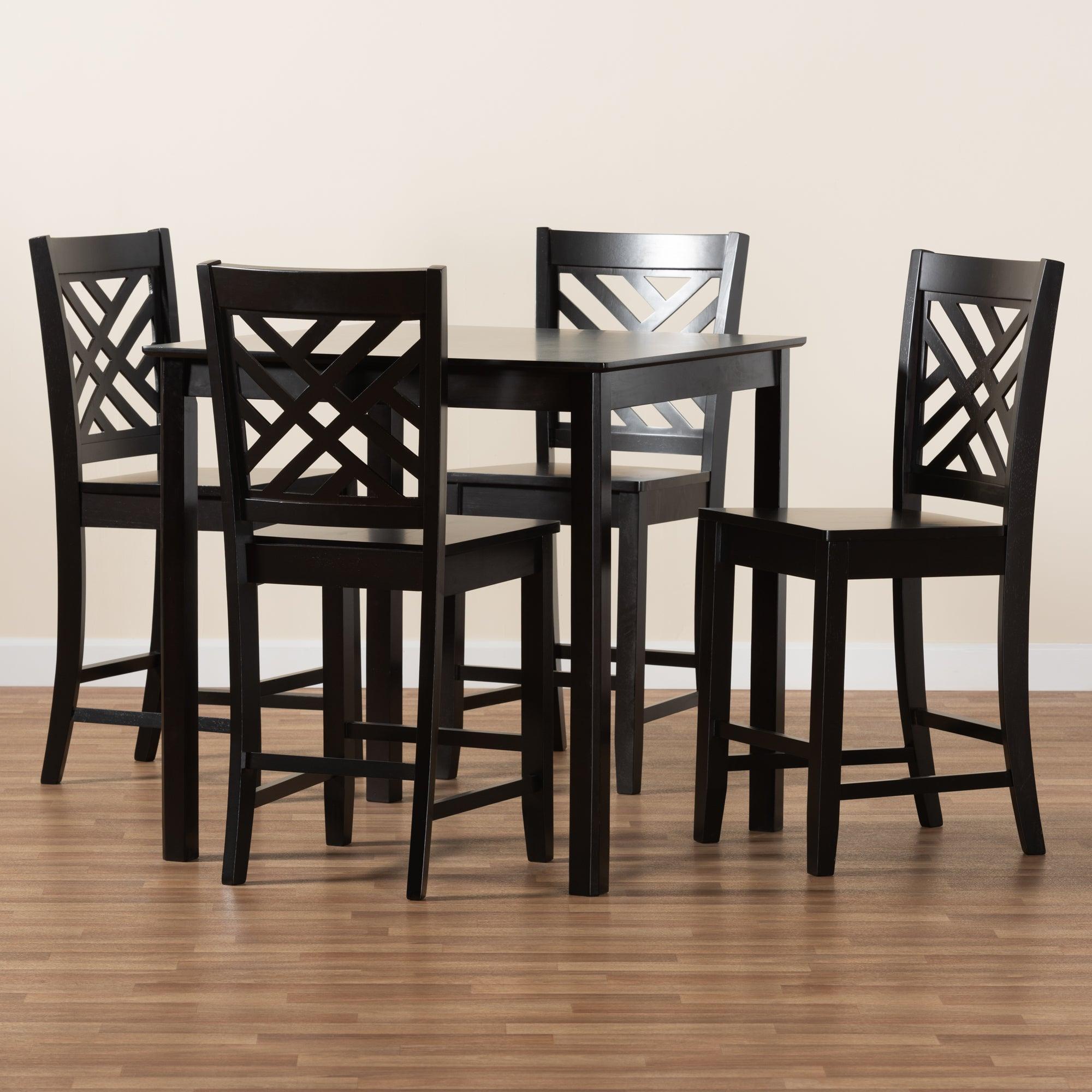 Caron Modern and Contemporary Finished Wood 5-Piece Pub Set