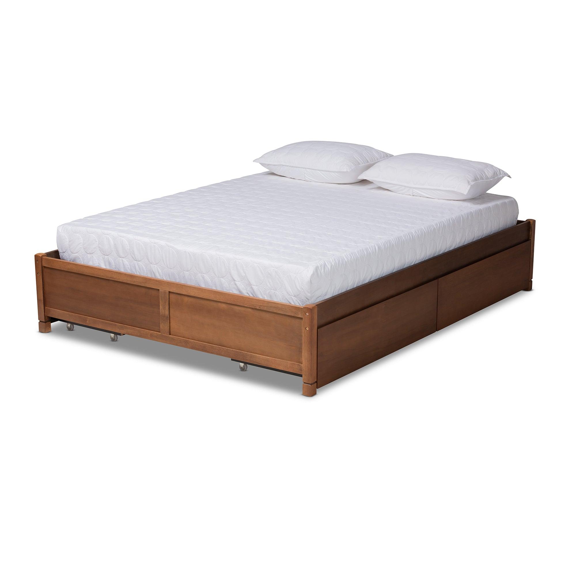 Yara Modern and Contemporary Finished Wood 4-Drawer Platform Storage Bed