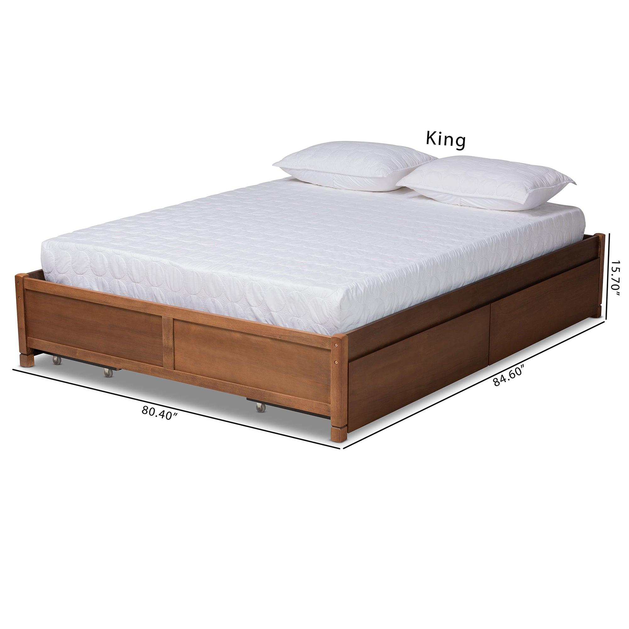 Yara Modern and Contemporary Finished Wood 4-Drawer Platform Storage Bed