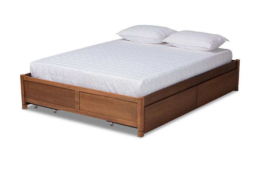 Yara Modern and Contemporary Finished Wood 4-Drawer Platform Storage Bed