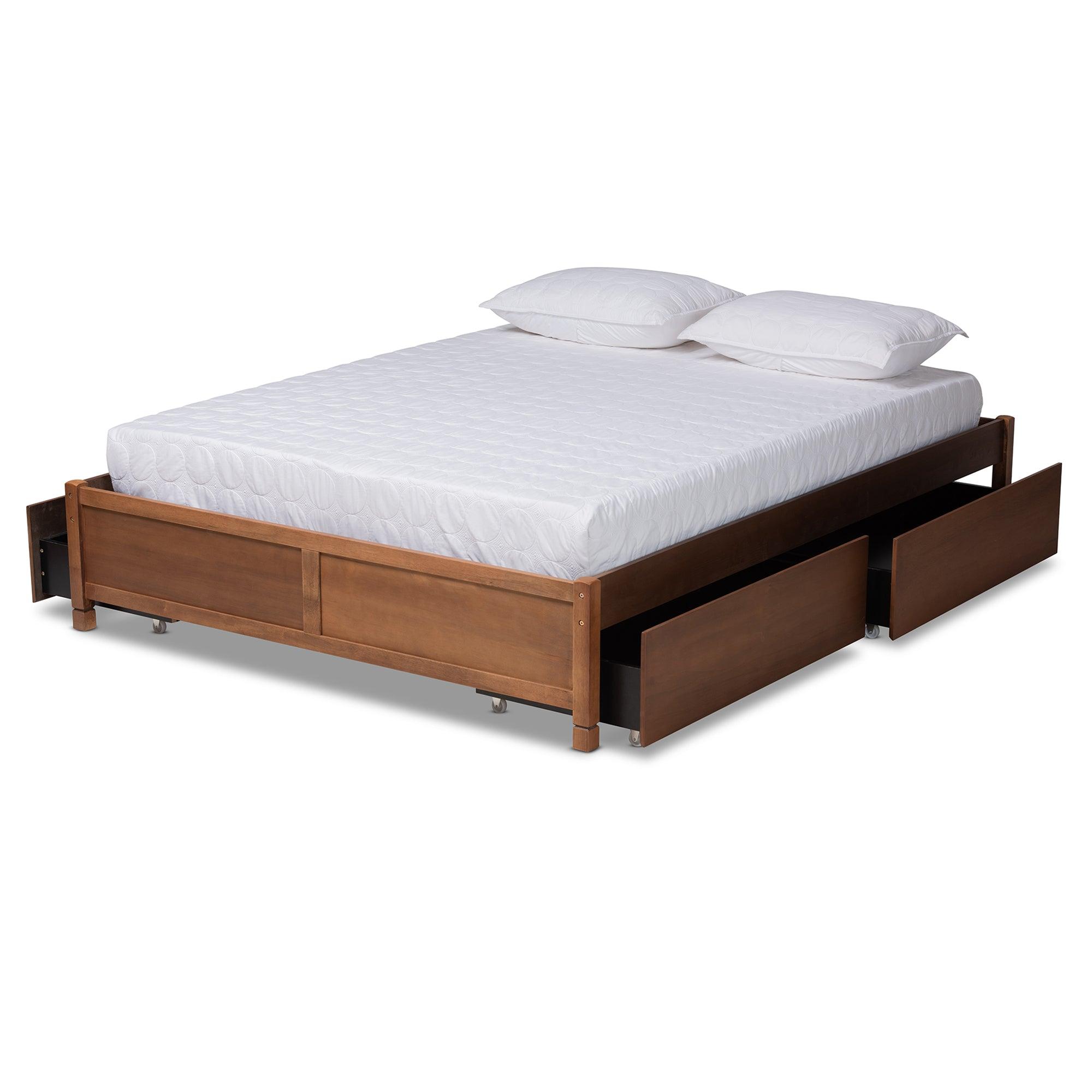 Yara Modern and Contemporary Finished Wood 4-Drawer Platform Storage Bed