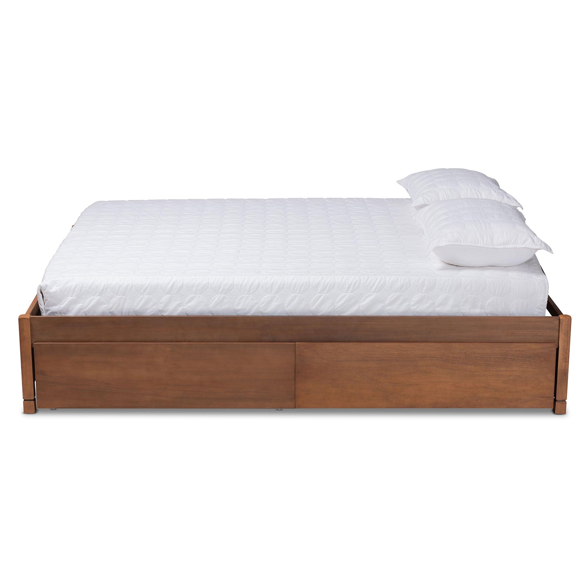 Yara Modern and Contemporary Finished Wood 4-Drawer Platform Storage Bed