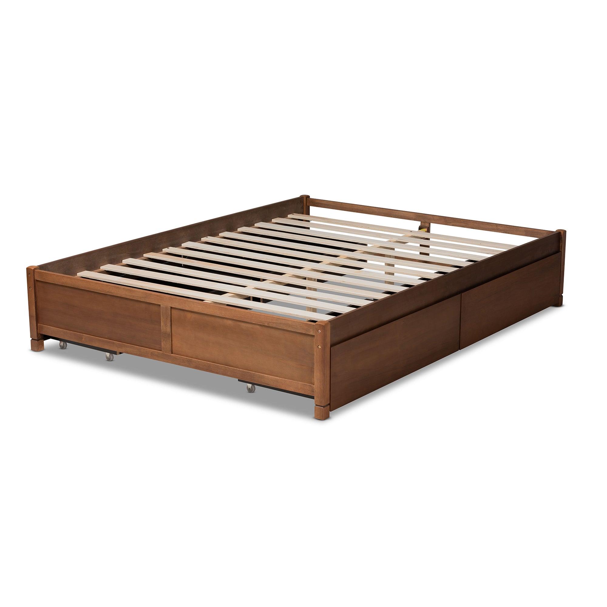 Yara Modern and Contemporary Finished Wood 4-Drawer Platform Storage Bed