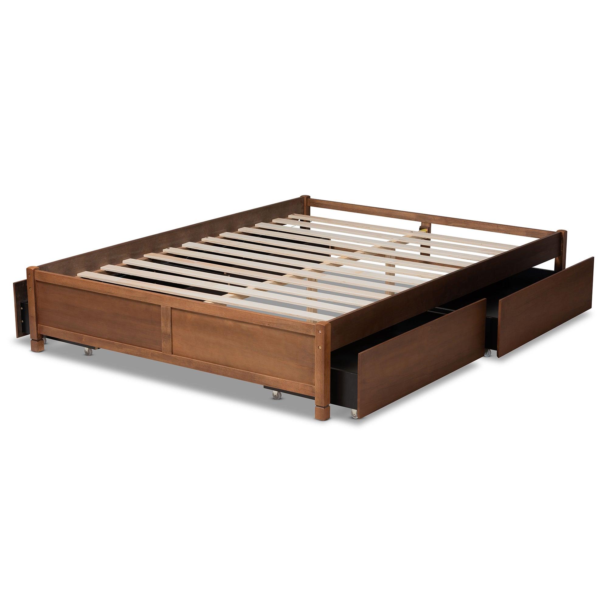 Yara Modern and Contemporary Finished Wood 4-Drawer Platform Storage Bed