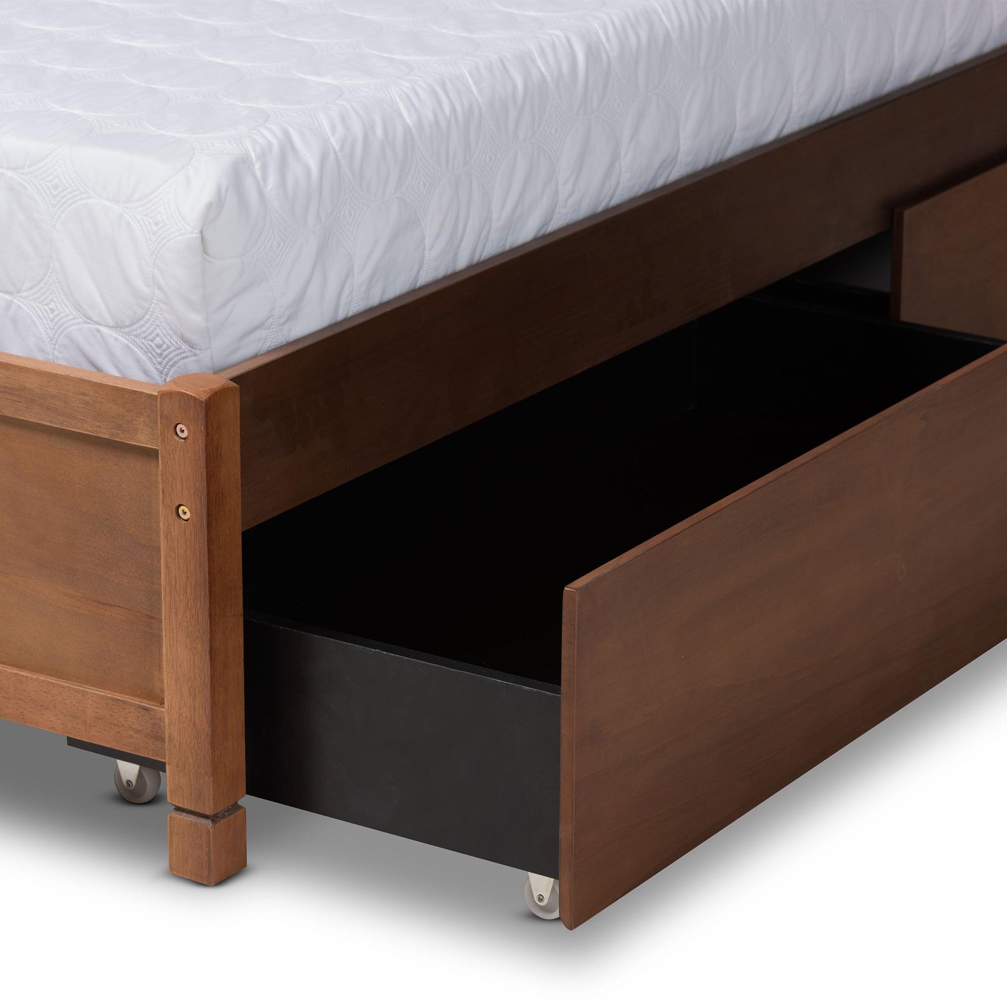 Yara Modern and Contemporary Finished Wood 4-Drawer Platform Storage Bed