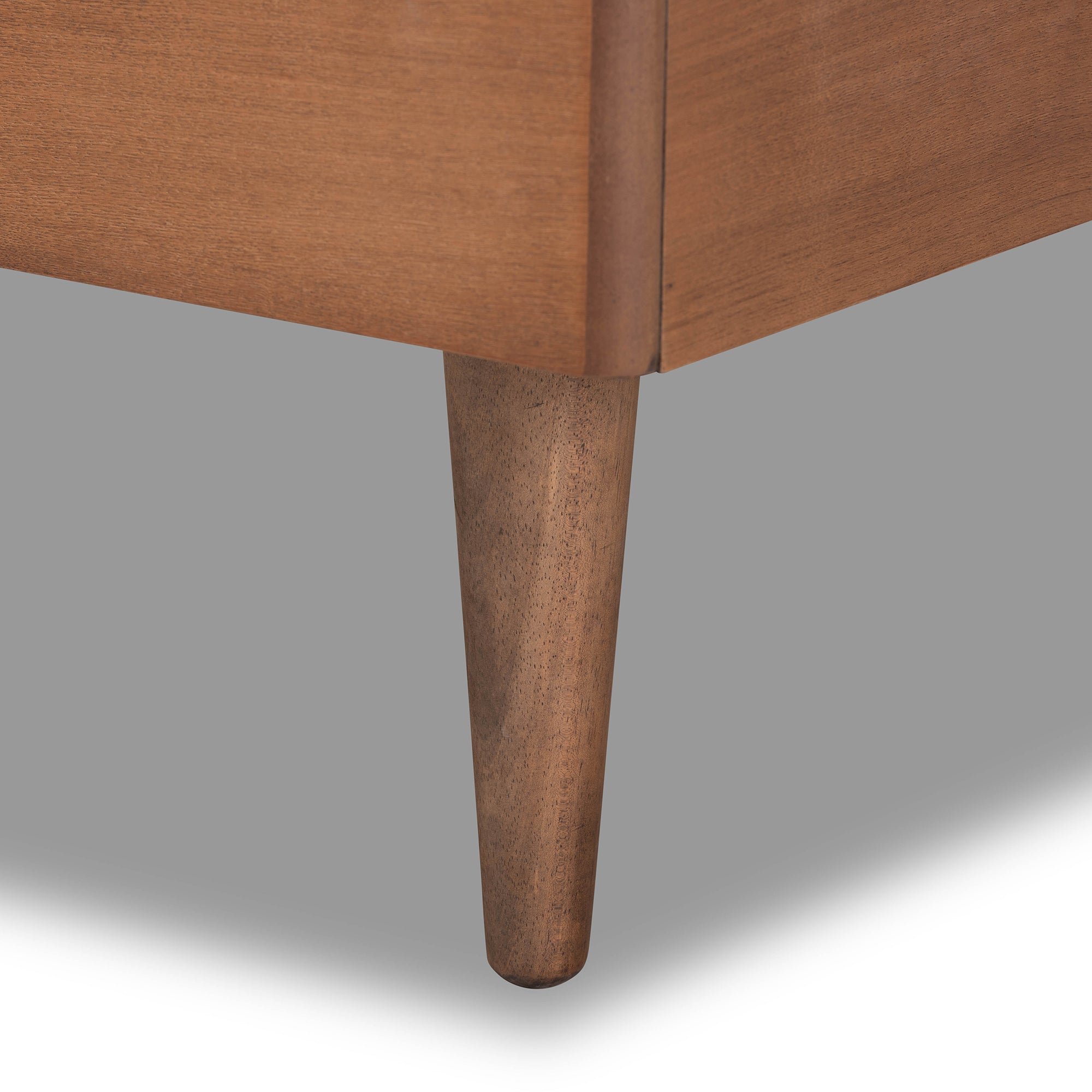 Saul Mid-Century Modern Fabric Upholstered and Finished Wood Platform Bed