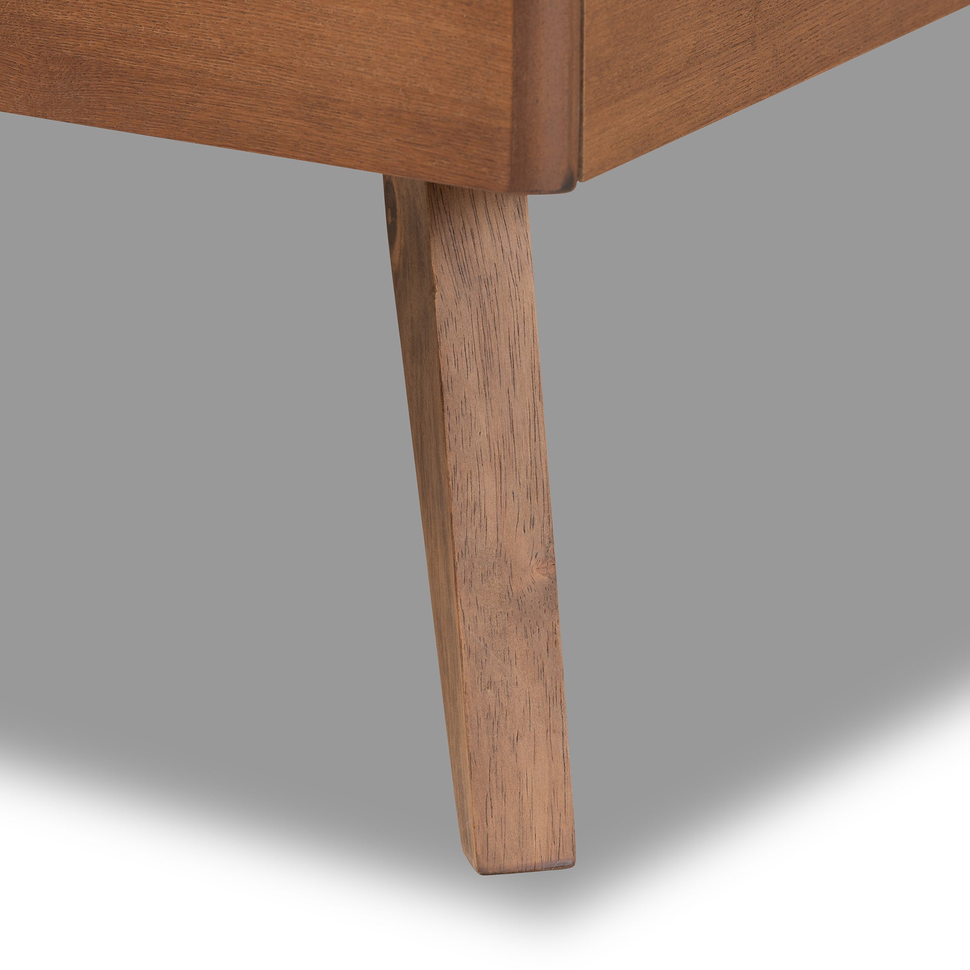 Laima Mid-Century Modern Fabric Upholstered and Finished Wood Platform Bed
