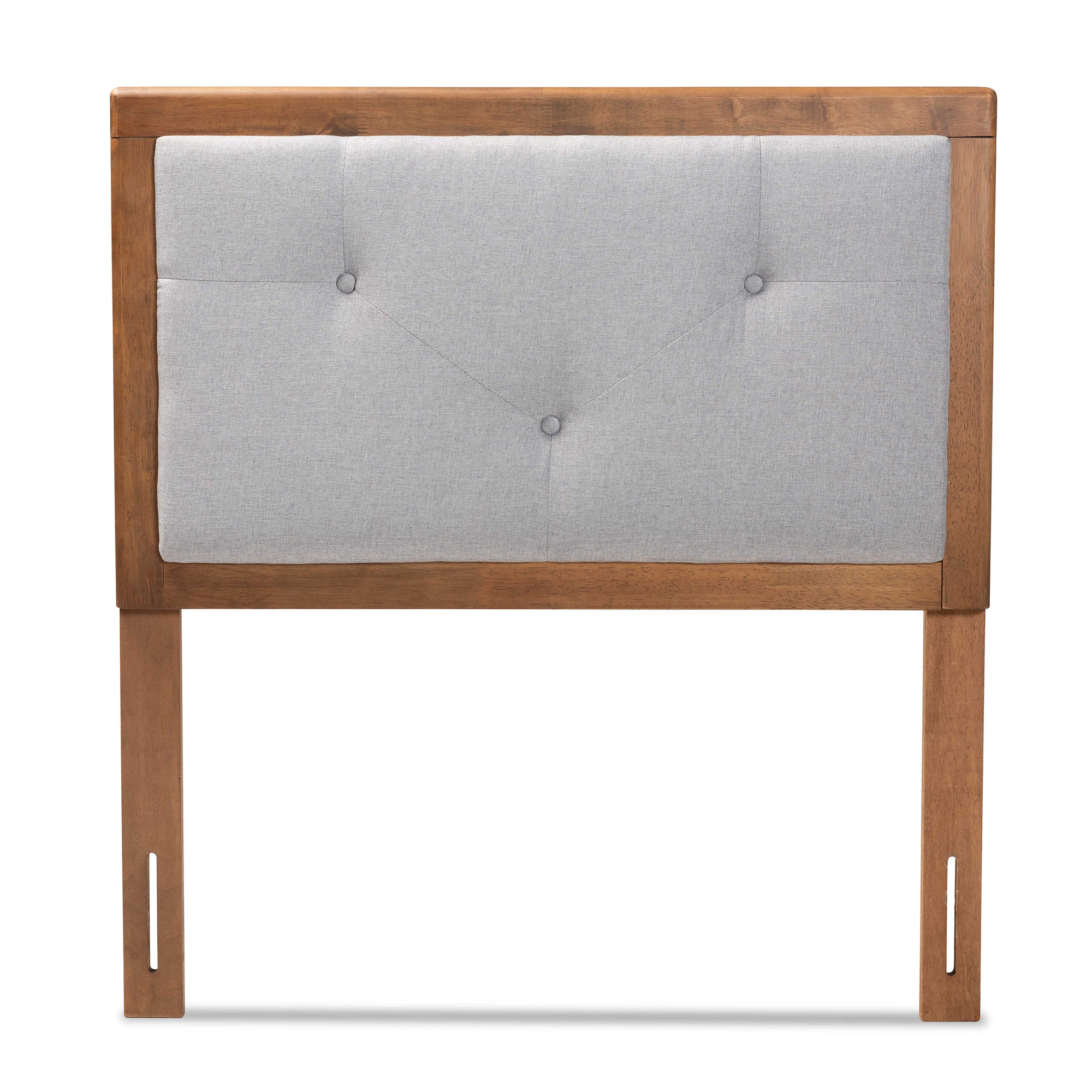 Abner Modern and Contemporary Transitional Fabric Upholstered and Finished Wood Headboard