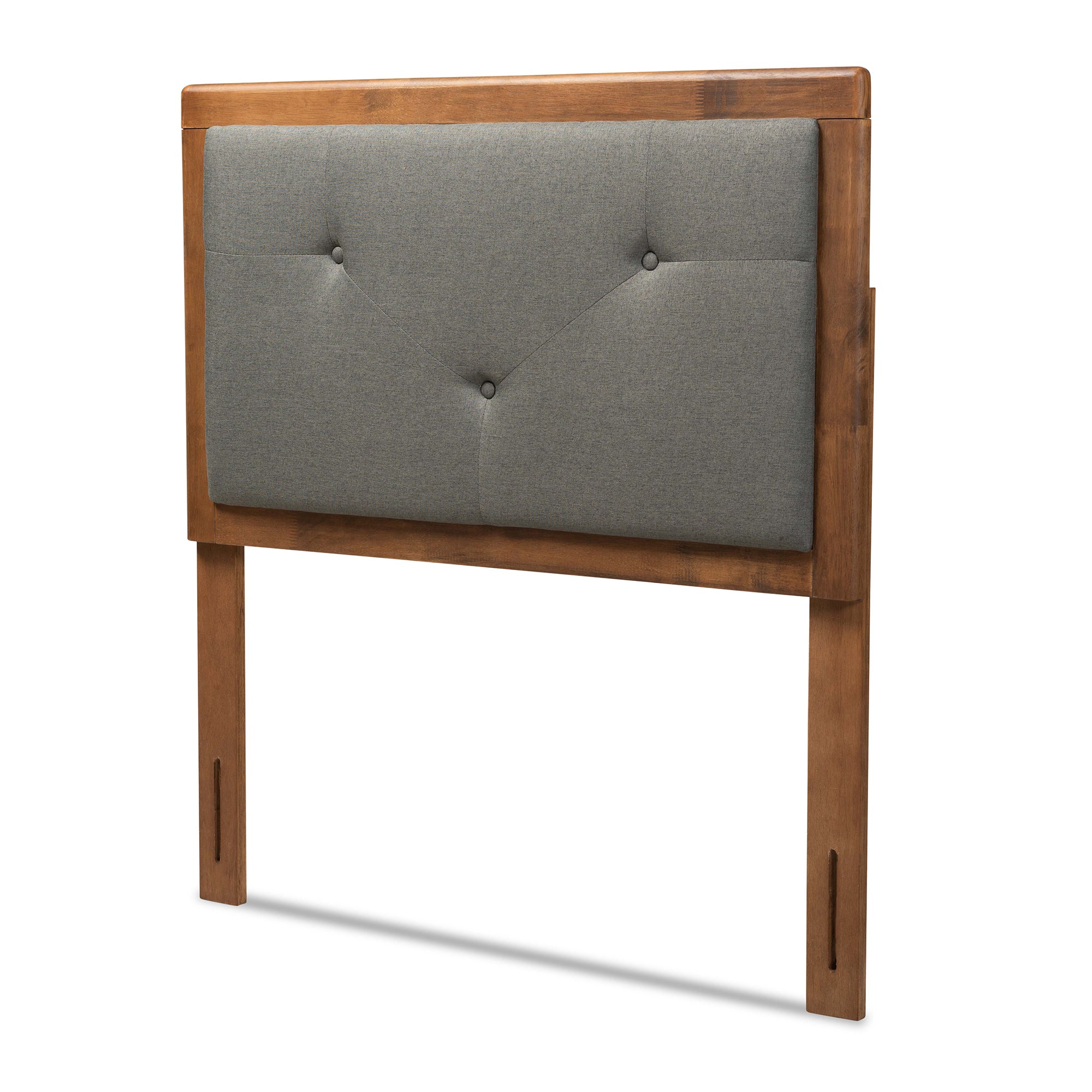 Abner Modern and Contemporary Transitional Fabric Upholstered and Finished Wood Headboard