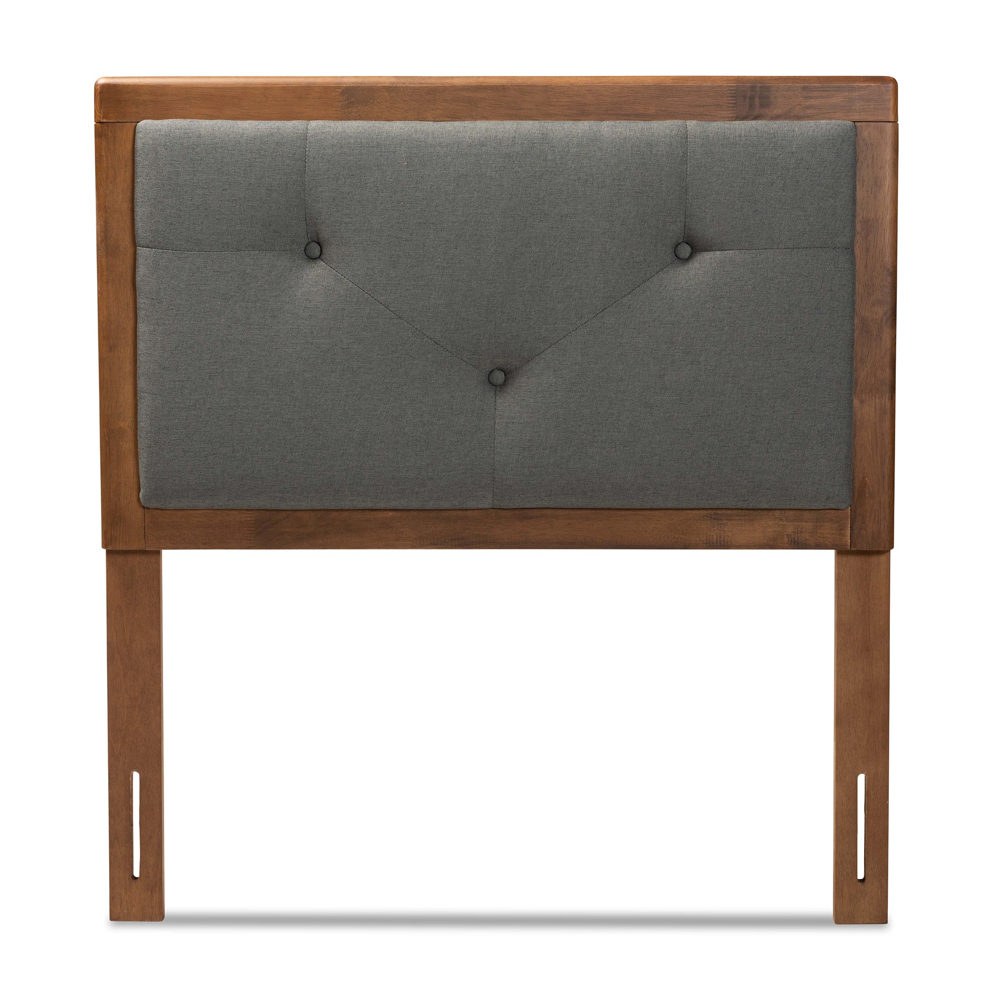Abner Modern and Contemporary Transitional Fabric Upholstered and Finished Wood Headboard