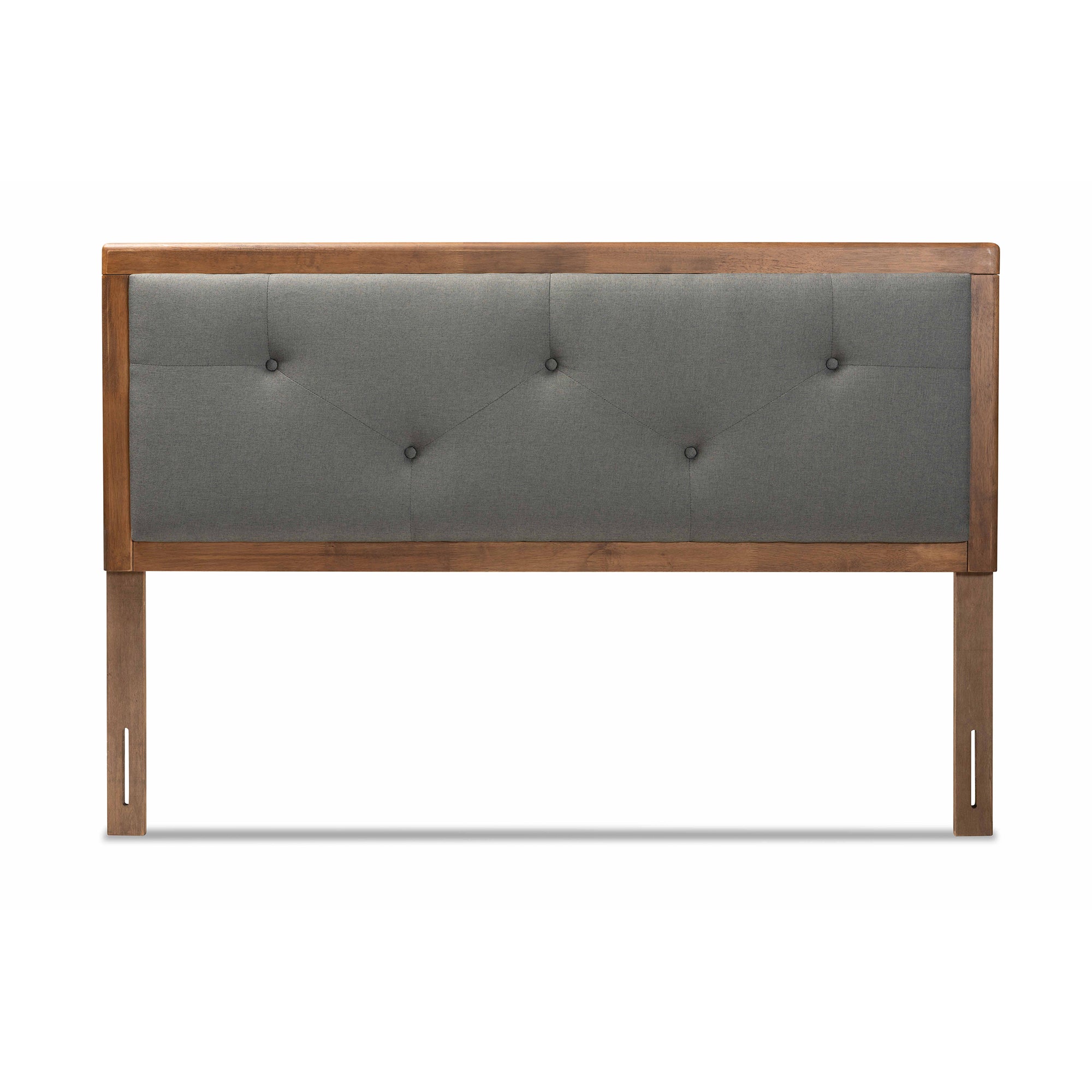 Abner Modern and Contemporary Transitional Fabric Upholstered and Finished Wood Headboard
