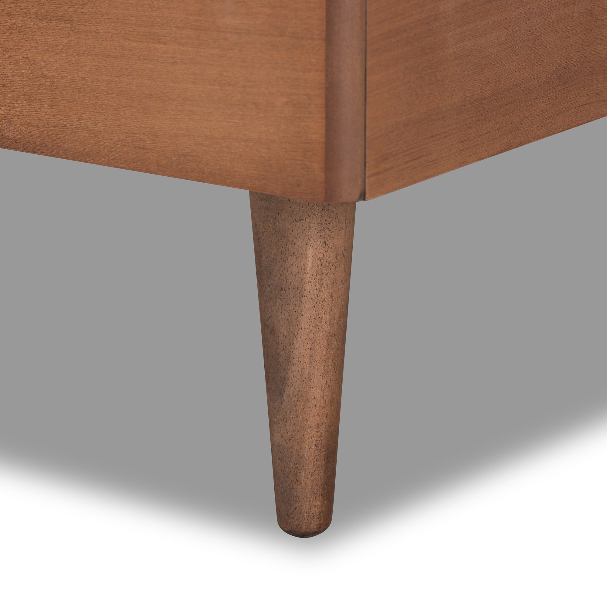 Seren Mid-Century Modern Fabric Upholstered and Finished Wood Platform Bed