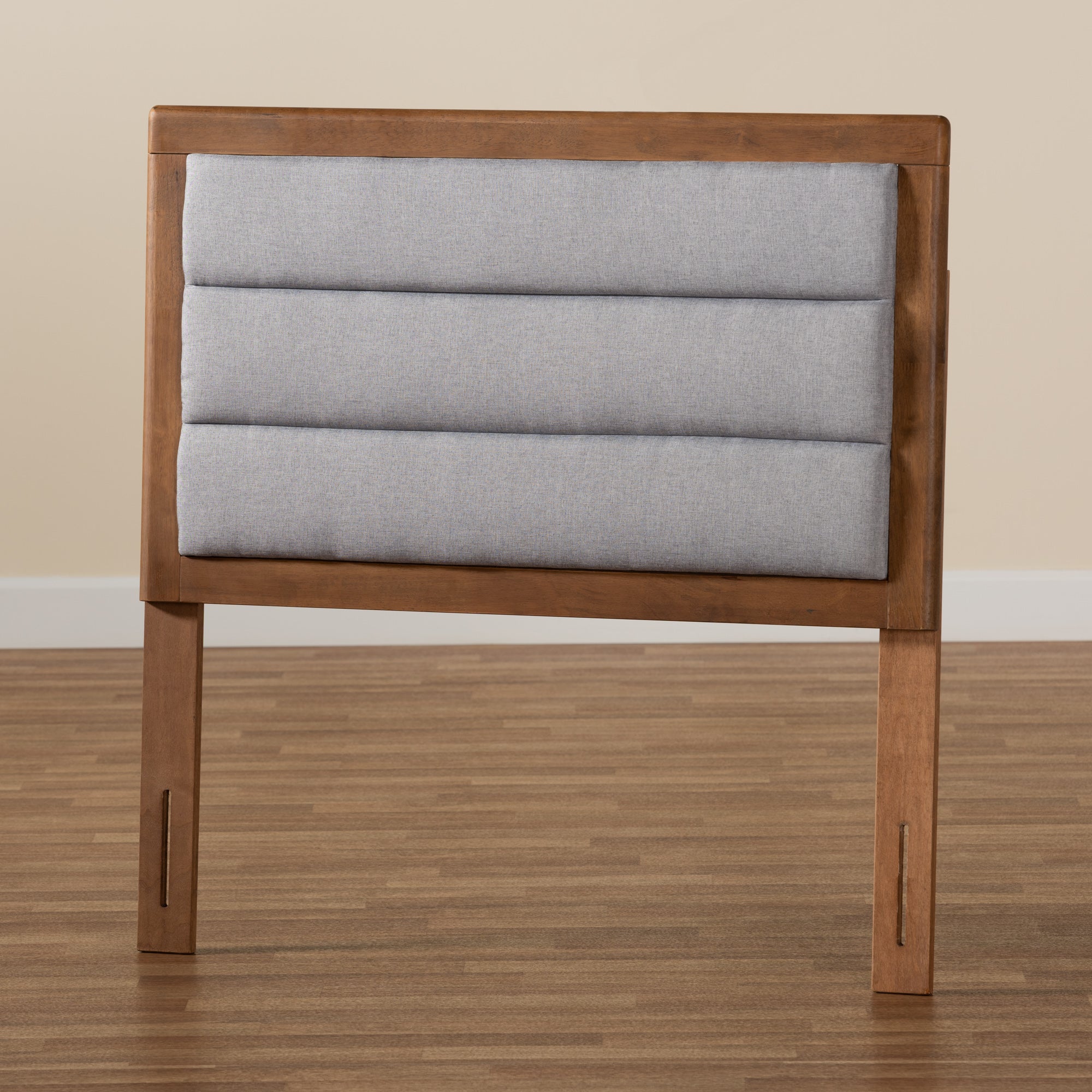 Dexter Modern and Contemporary Fabric Upholstered and Finished Wood Headboard