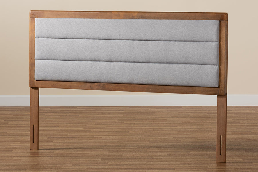 Dexter Modern and Contemporary Fabric Upholstered and Finished Wood Headboard