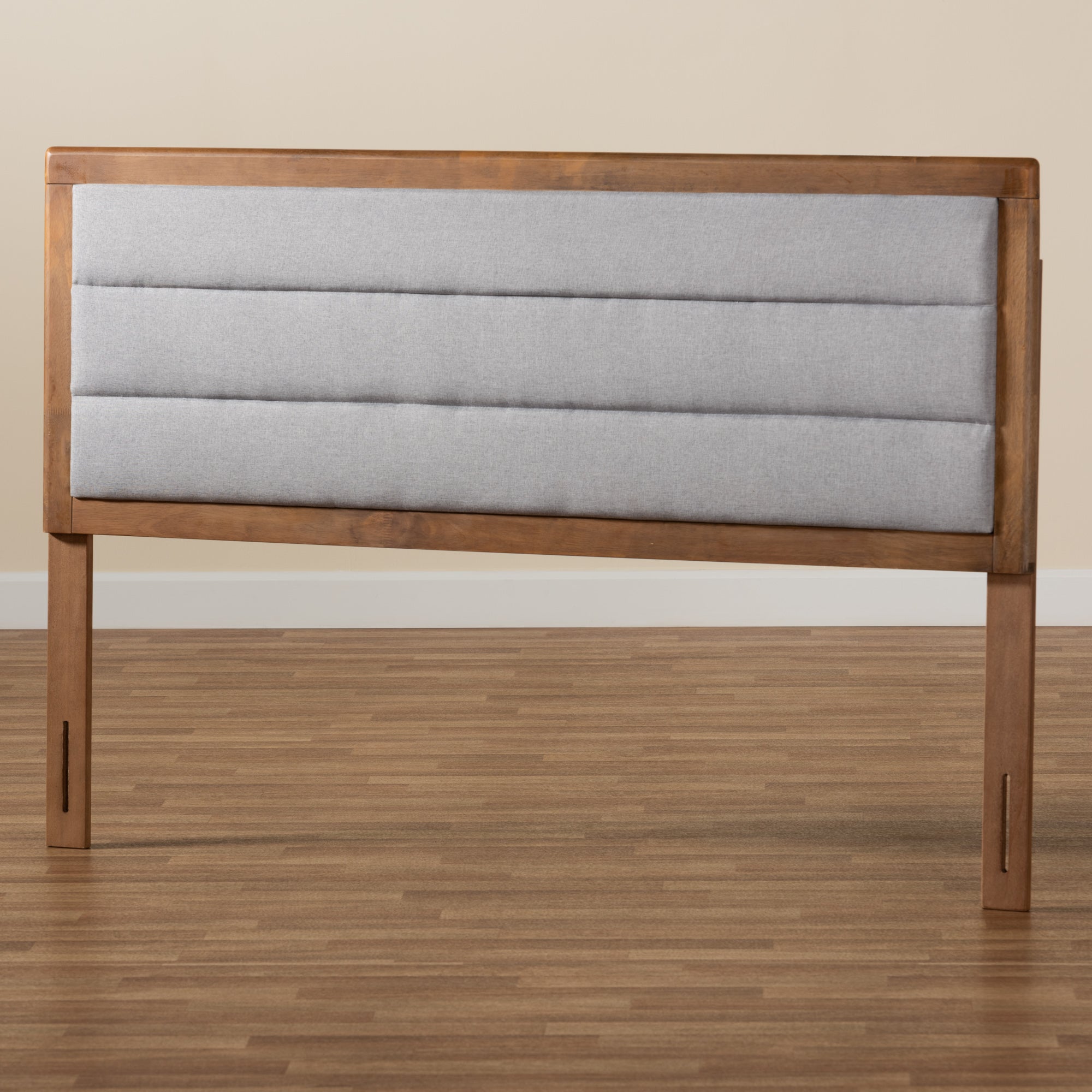 Dexter Modern and Contemporary Fabric Upholstered and Finished Wood Headboard