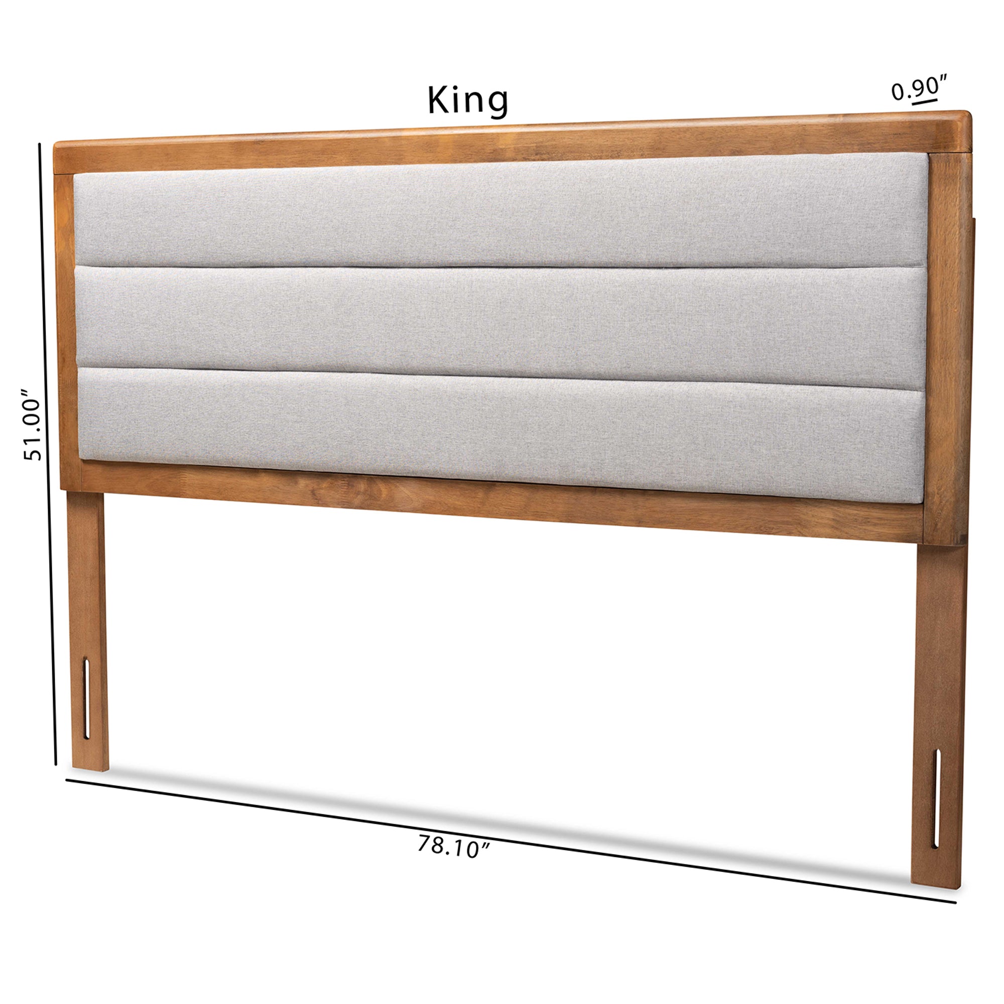 Dexter Modern and Contemporary Fabric Upholstered and Finished Wood Headboard