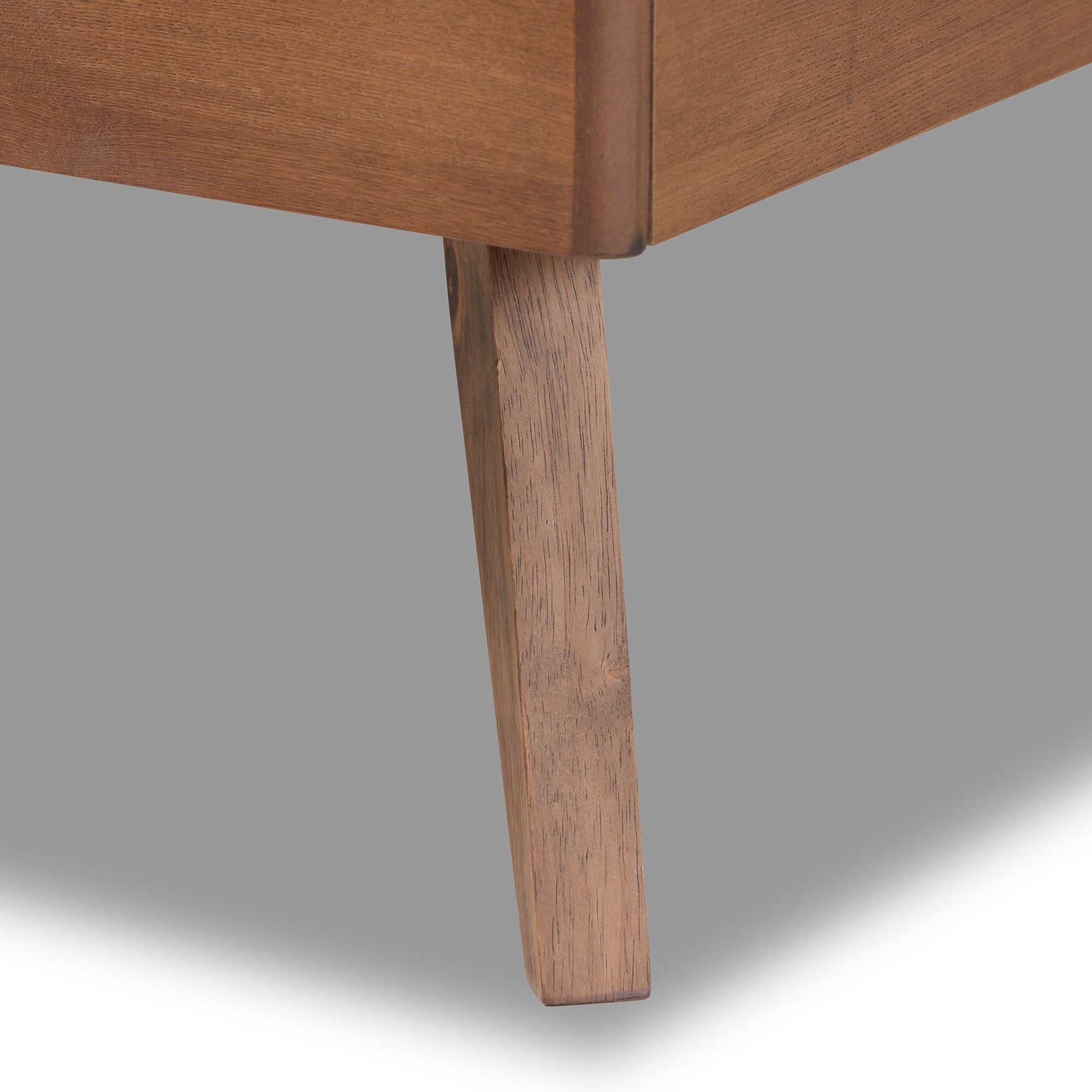 Linn Mid-Century Modern Fabric Upholstered and Finished Wood Platform Bed