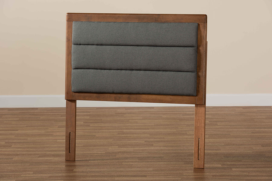 Dexter Modern and Contemporary Fabric Upholstered and Finished Wood Headboard