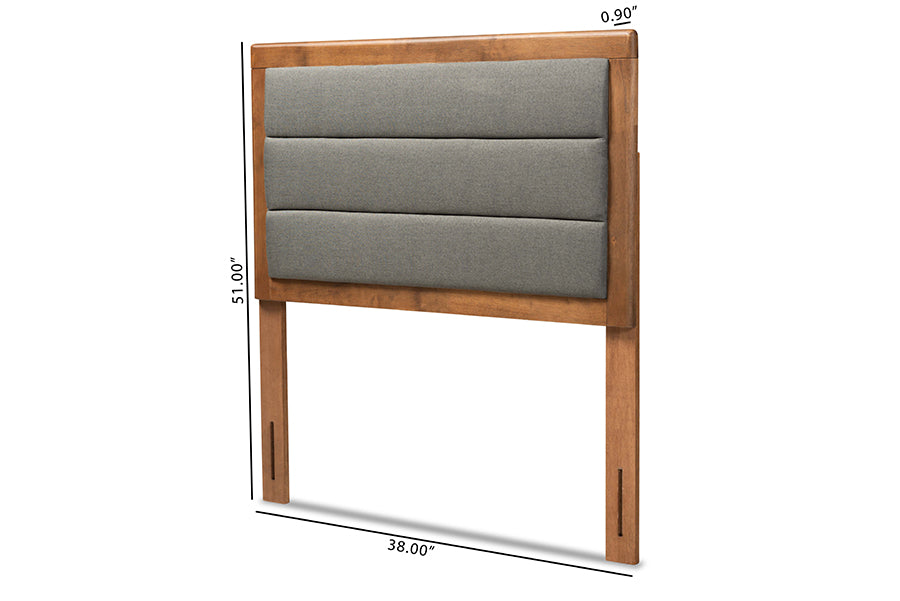 Dexter Modern and Contemporary Fabric Upholstered and Finished Wood Headboard