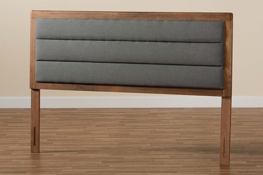 Dexter Modern and Contemporary Fabric Upholstered and Finished Wood Headboard
