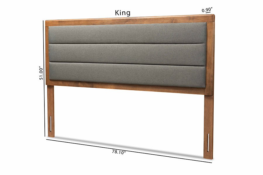 Dexter Modern and Contemporary Fabric Upholstered and Finished Wood Headboard