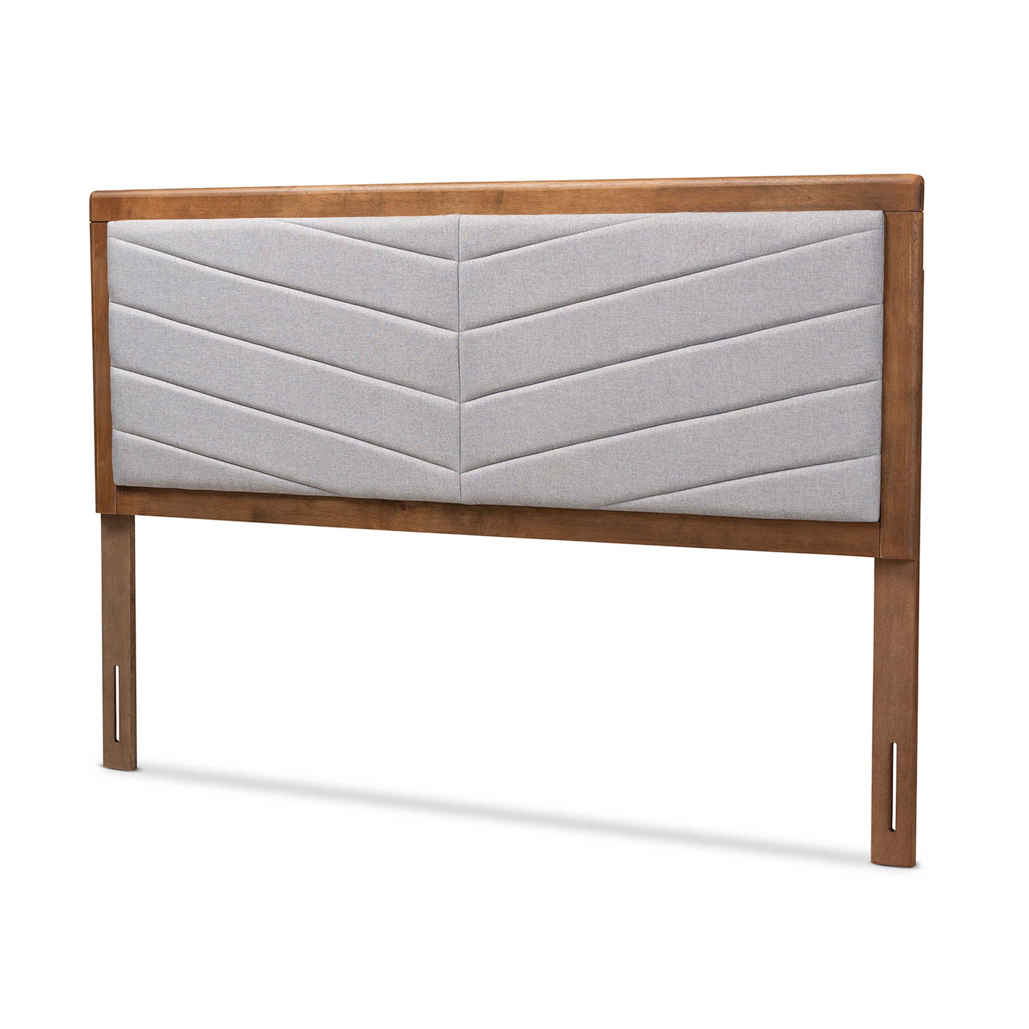 Iden Modern and Contemporary Fabric Upholstered and Finished Wood Headboard