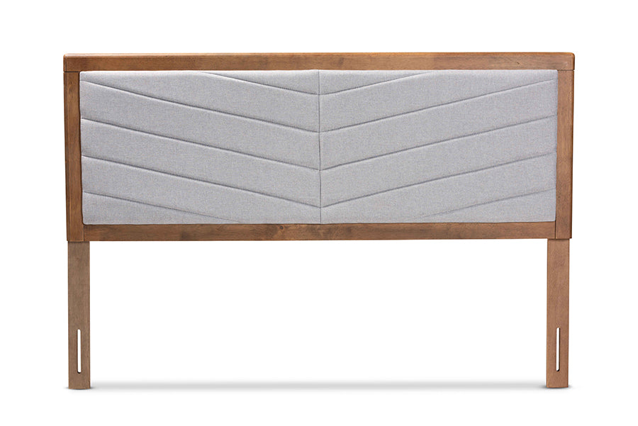 Iden Modern and Contemporary Fabric Upholstered and Finished Wood Headboard